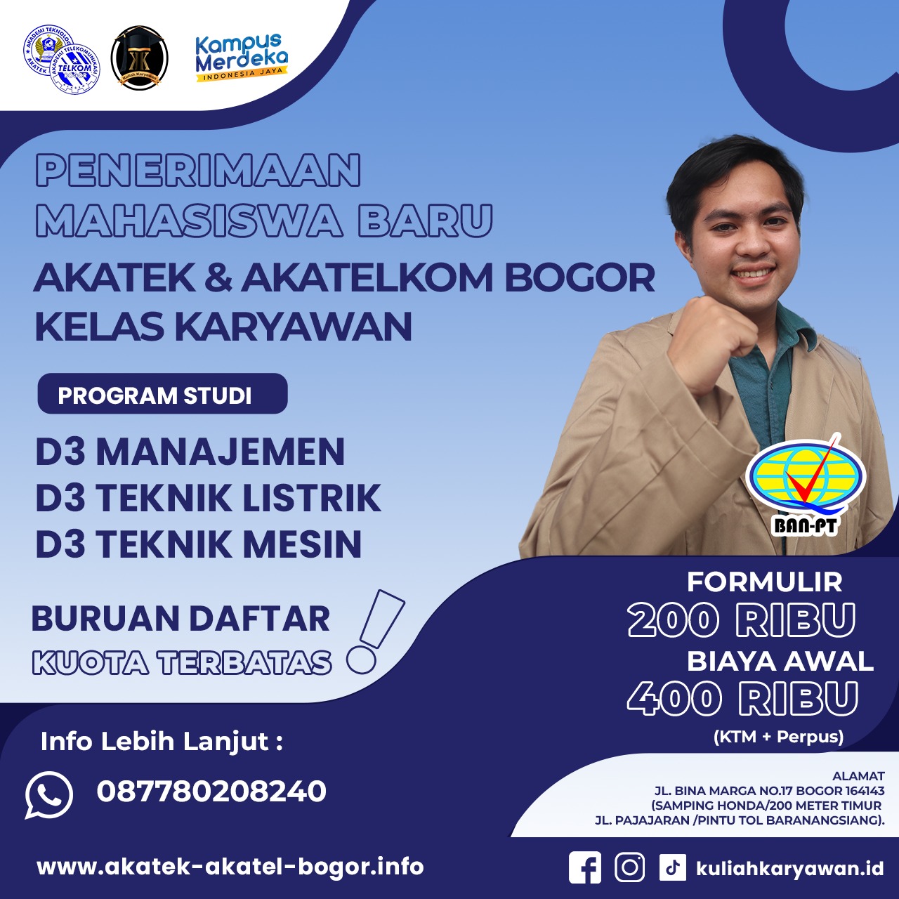 Akatek Dan Akatel merupakan kampus murah di Bogor