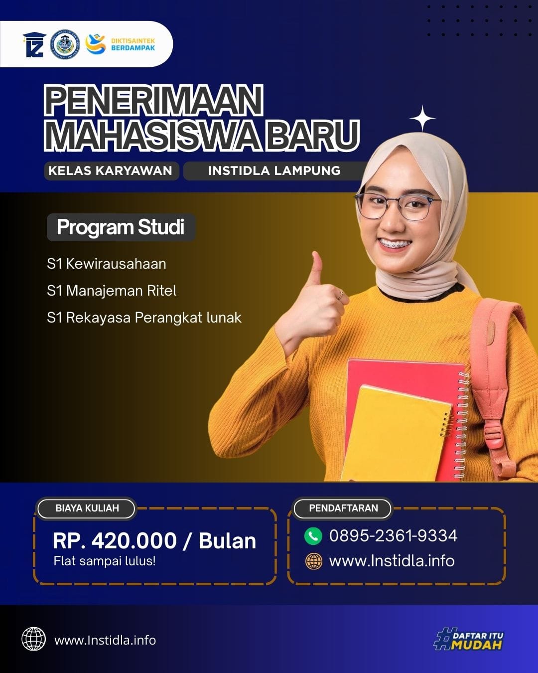 Telah Resmi Dibuka Penerimaan Mahasiswa baru Kelas Karyawan Kampus INSTIDLA LAMPUNG 