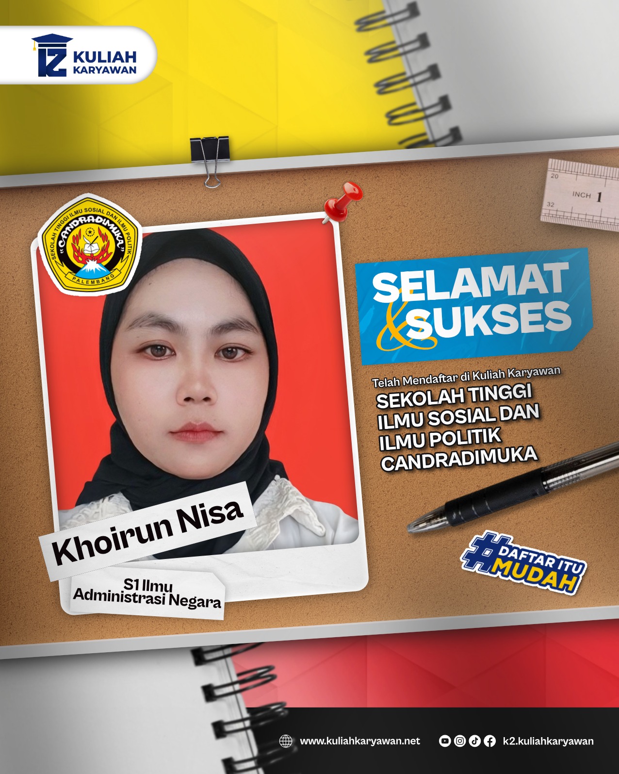 Daftar Kuliah Di Kampus STISIPOL Candradimuka Palembang 