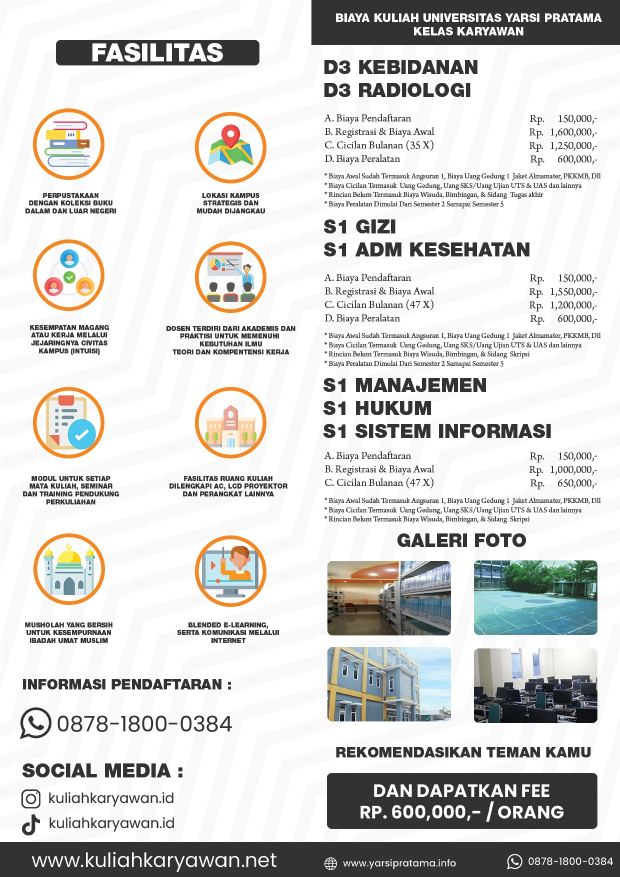Program Kuliah Unggulan S1 Manajemen Kelas Karyawan di Universitas Yarsi Pratama 