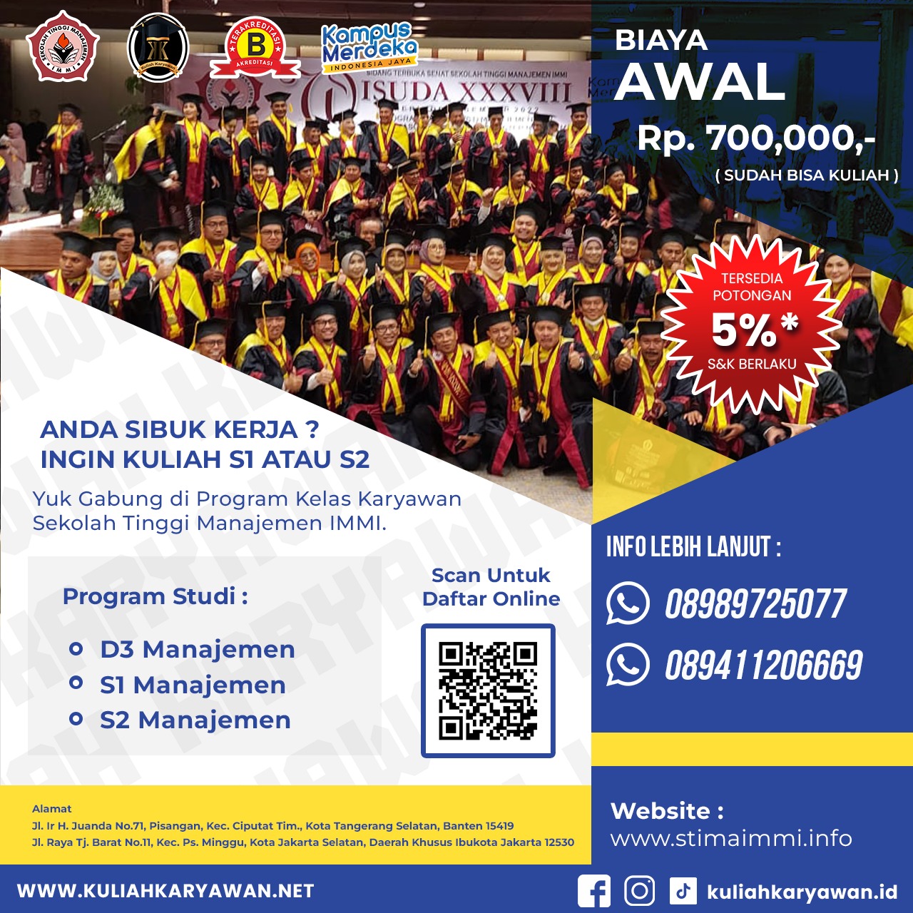 Kelas Karyawan Magister Manajemen Dengan Biaya Terjangkau Wilayah Tangerang Selatan