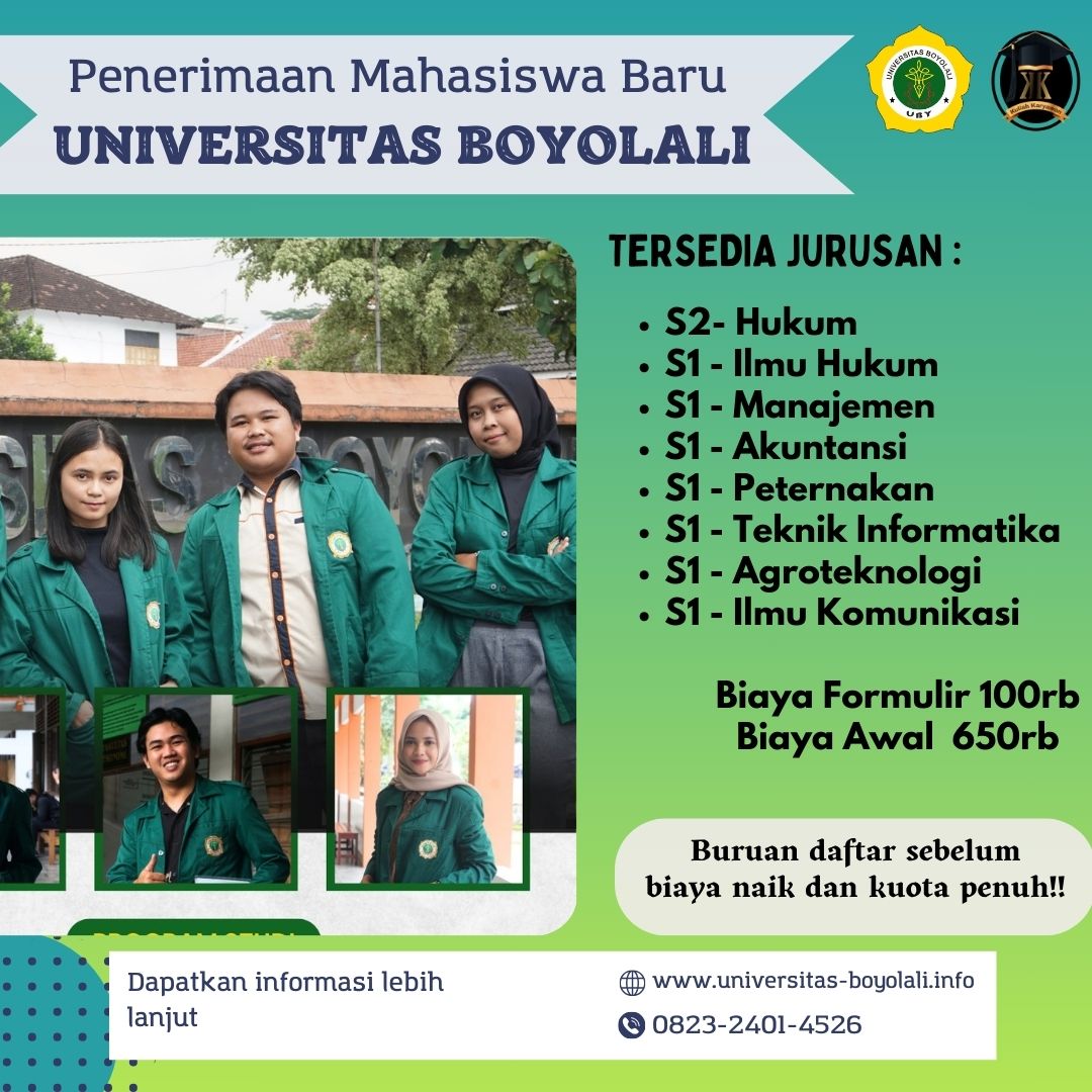 Pendaftaran Mahasiswa Baru Kelas Karyawan Universitas Boyolali