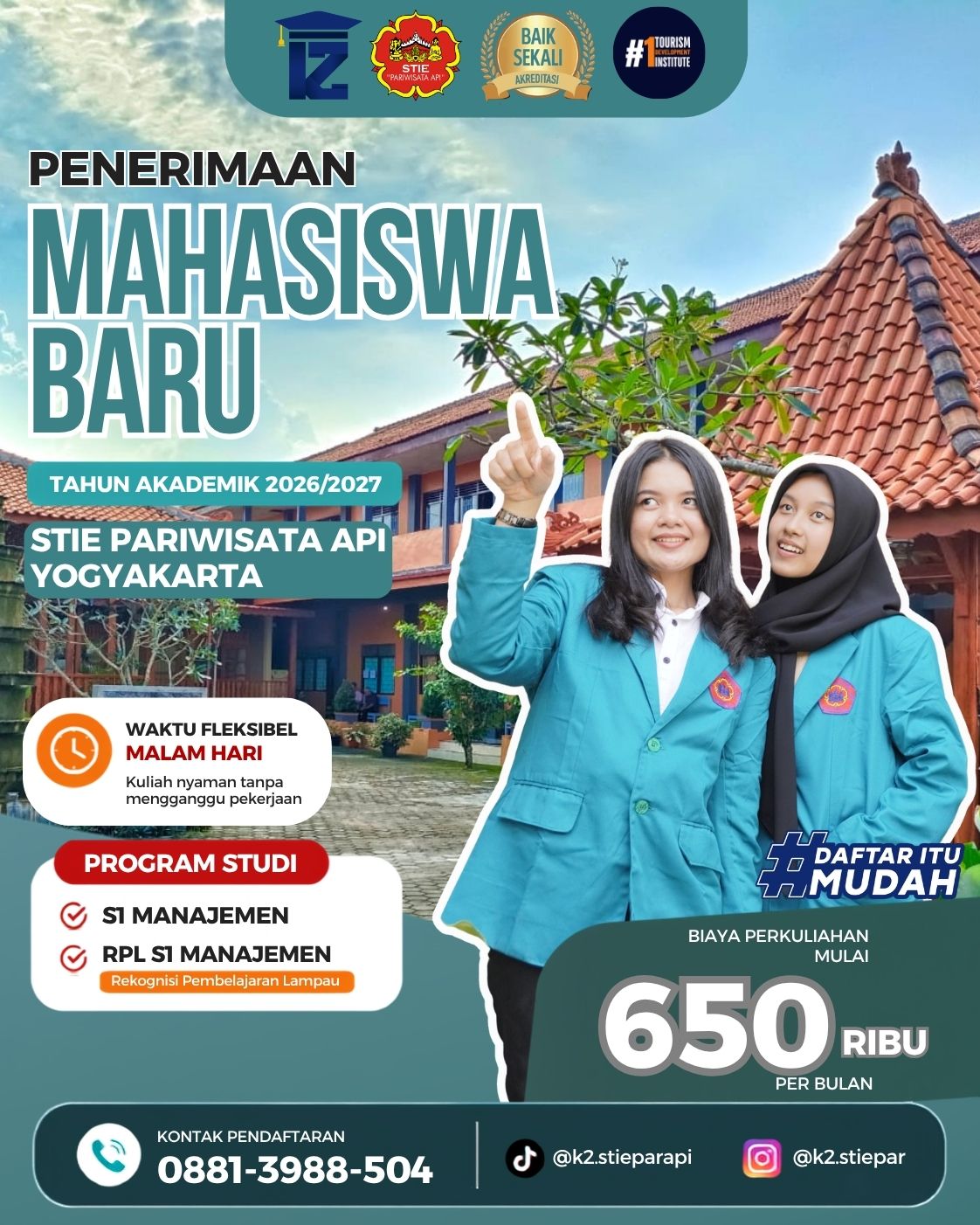 Program Kuliah dengan Jadwal Fleksibel Kuliah Karyawan K2 STIE Pariwisata API Yogyakarta