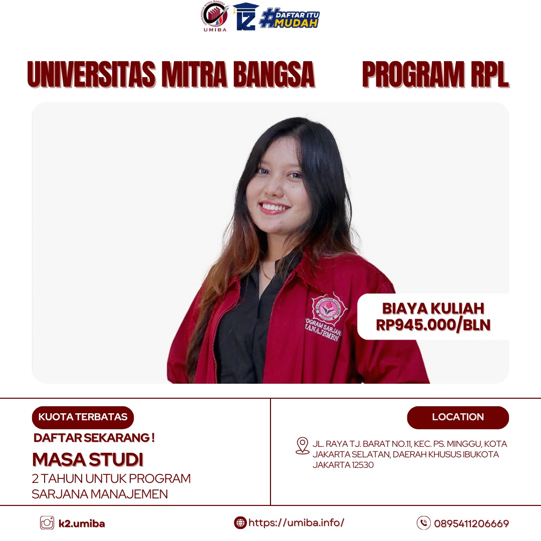 Kuliah S1 Manajemen hanya 2 tahun UMIBA Jakarta