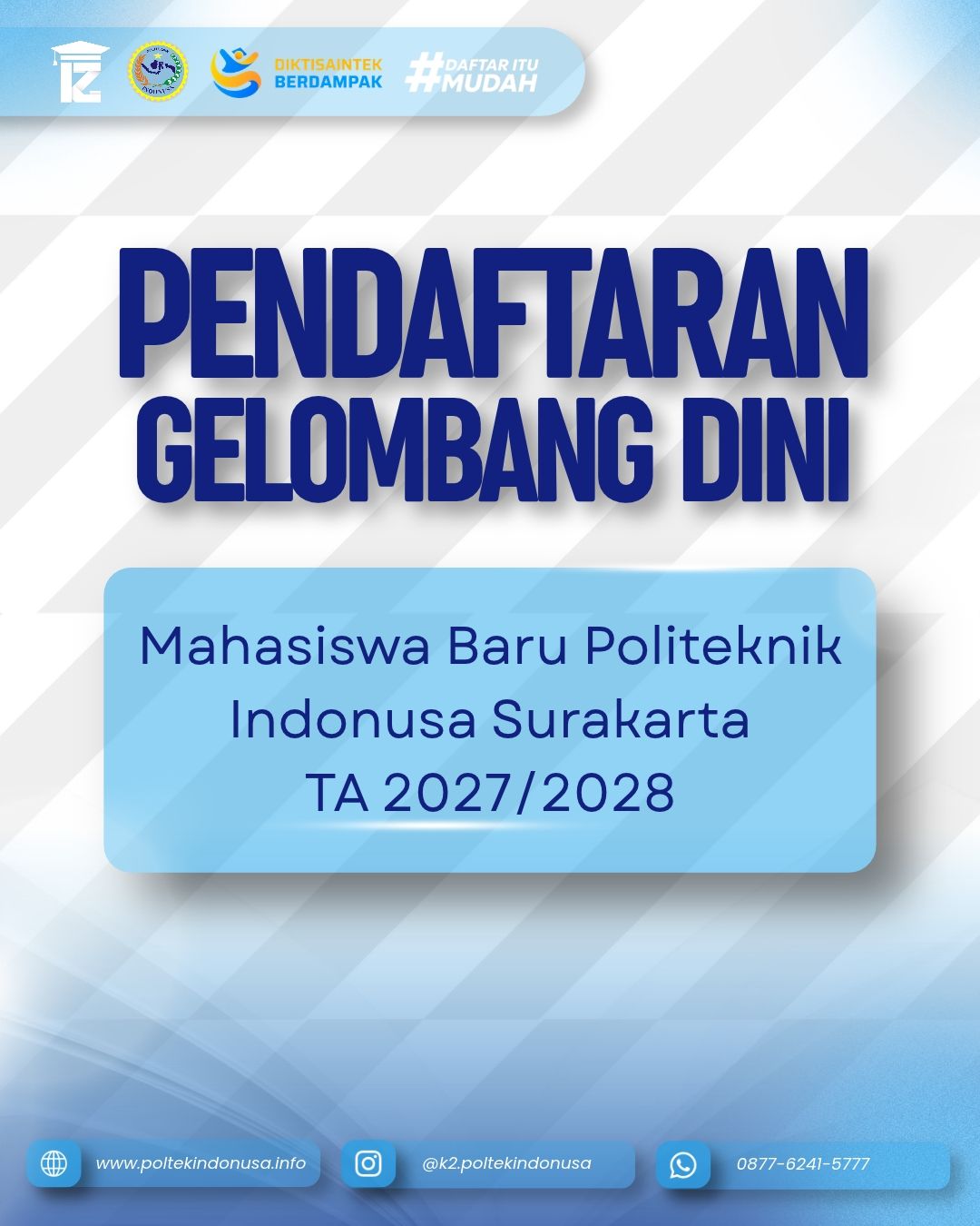 Dibuka PMB Gelombang Dini Politeknik Indonusa Surakarta 2027