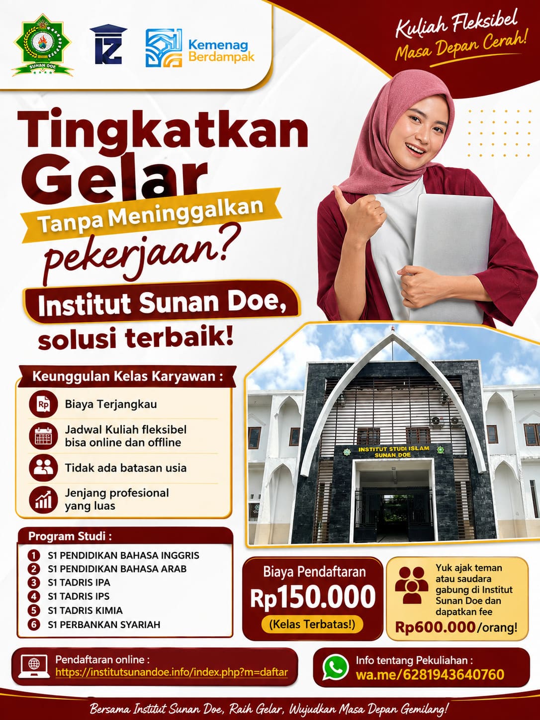 Kuliah Kelas Pekerja Biaya Murah di Institut  Sunan Doe