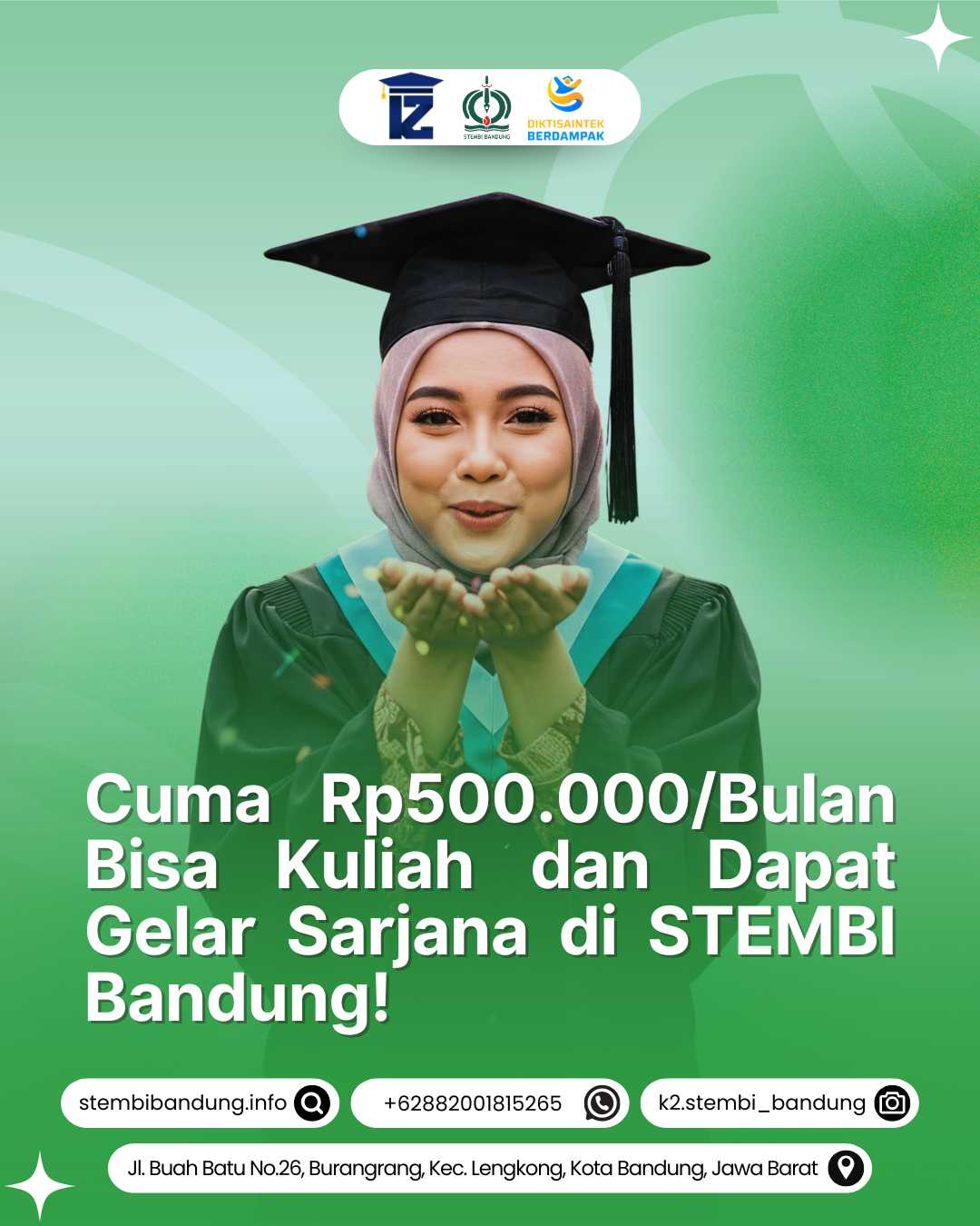 Cuma Rp500.000 per Bulan Bisa Kuliah dan Dapat Gelar Sarjana di STEMBI Bandung