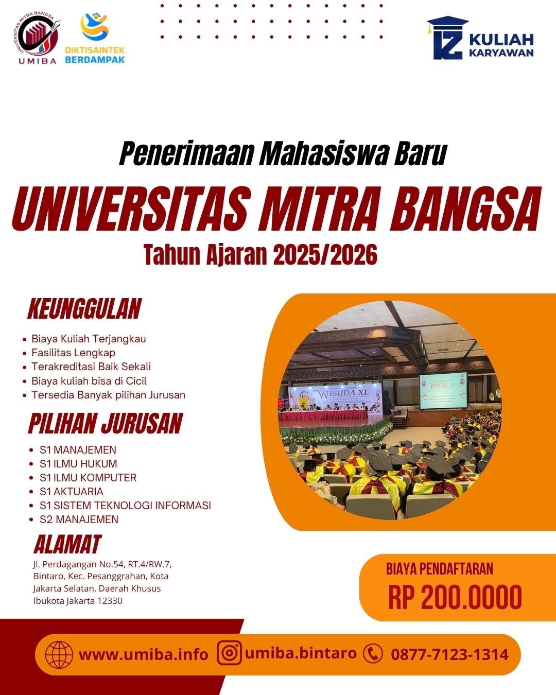 Penerimaan Mahasiswa Baru Kampus Universitas Mitra Bangsa Bintaro