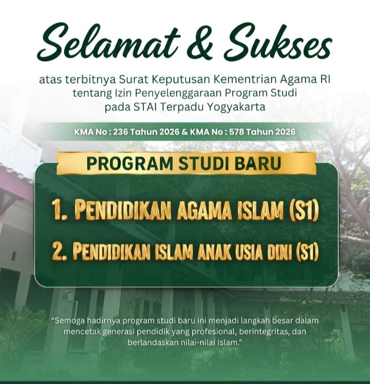 Prodi Baru STAIT Yogyakarta S1 Pendidikan Agama Islam dan S1 Pendidikan Islam Anak Usia Dini