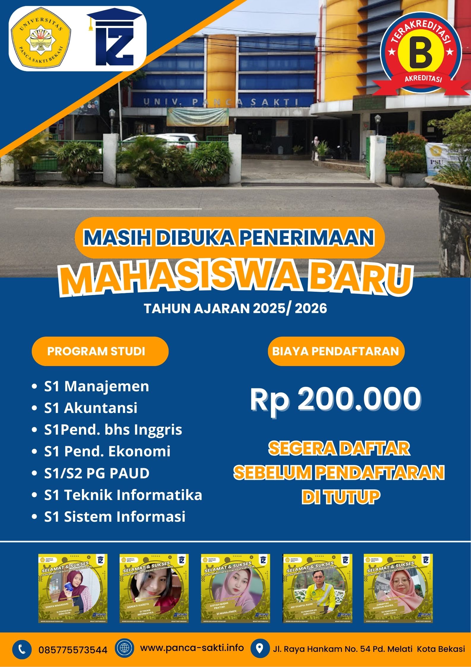 Daftar Kuliah dengan Happy di kampus Panca Sakti Bekasi 