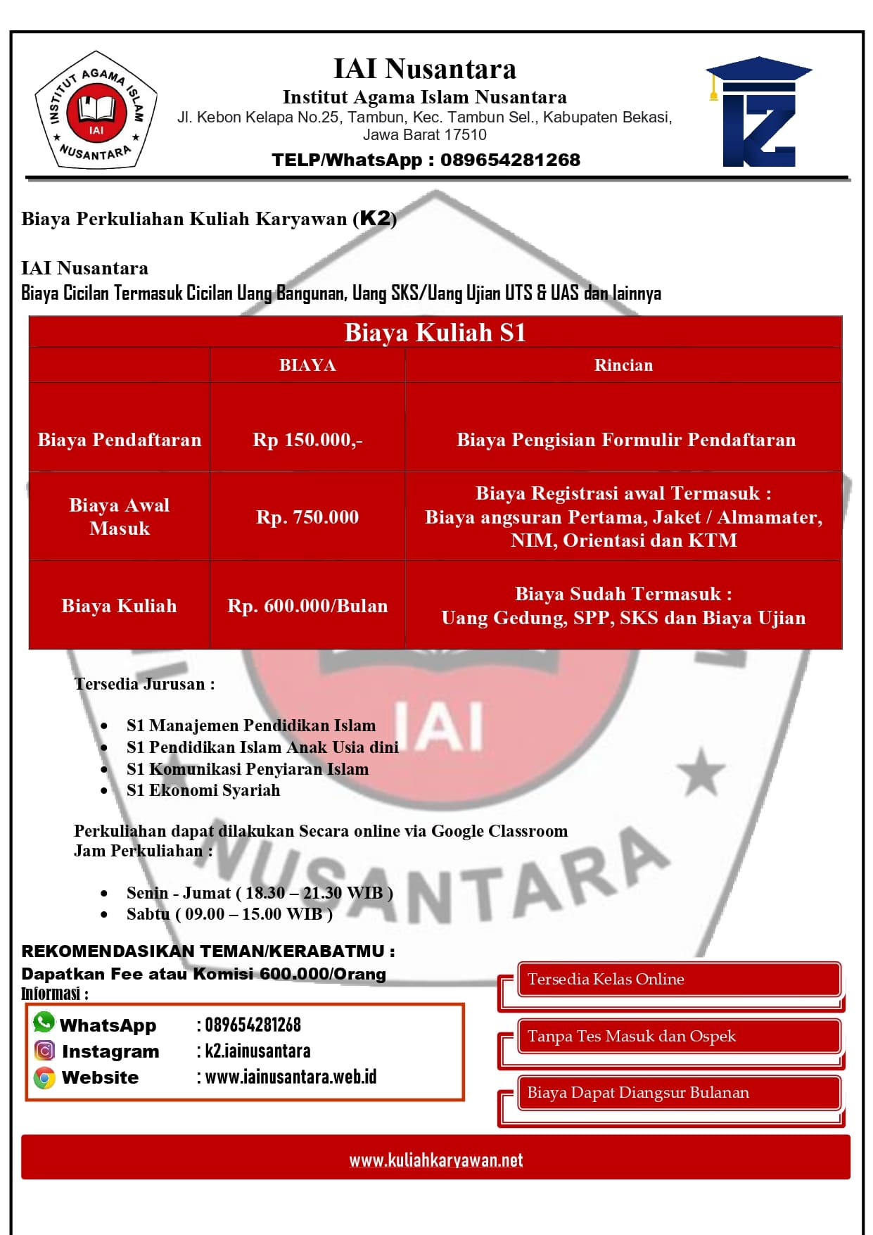 Kuliah Ekstensi di Institut Agama Islam Nusantara