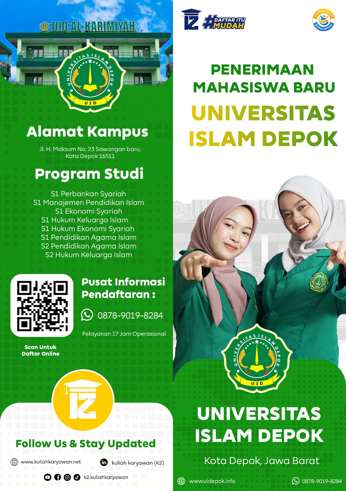 Kontak PMB Universitas Islam Depok Kelas Karyawan