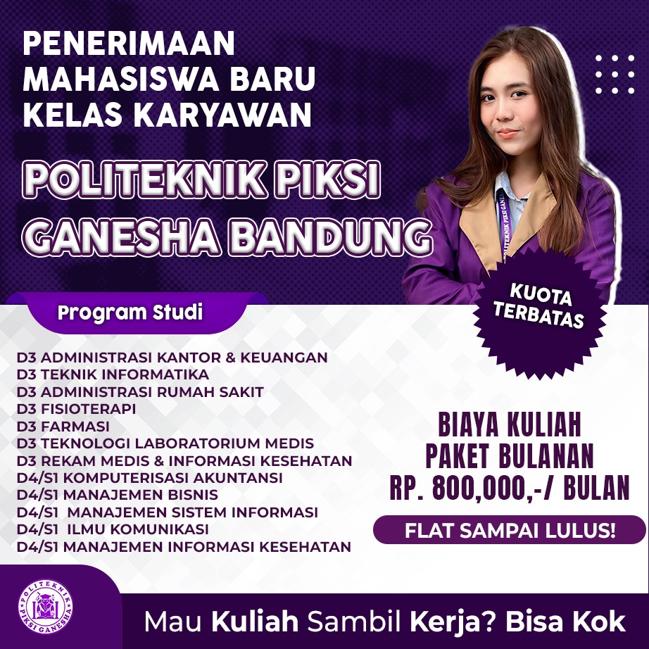 Daftar Mudah Kuliah Politeknik Piksi Ganesha Bandung