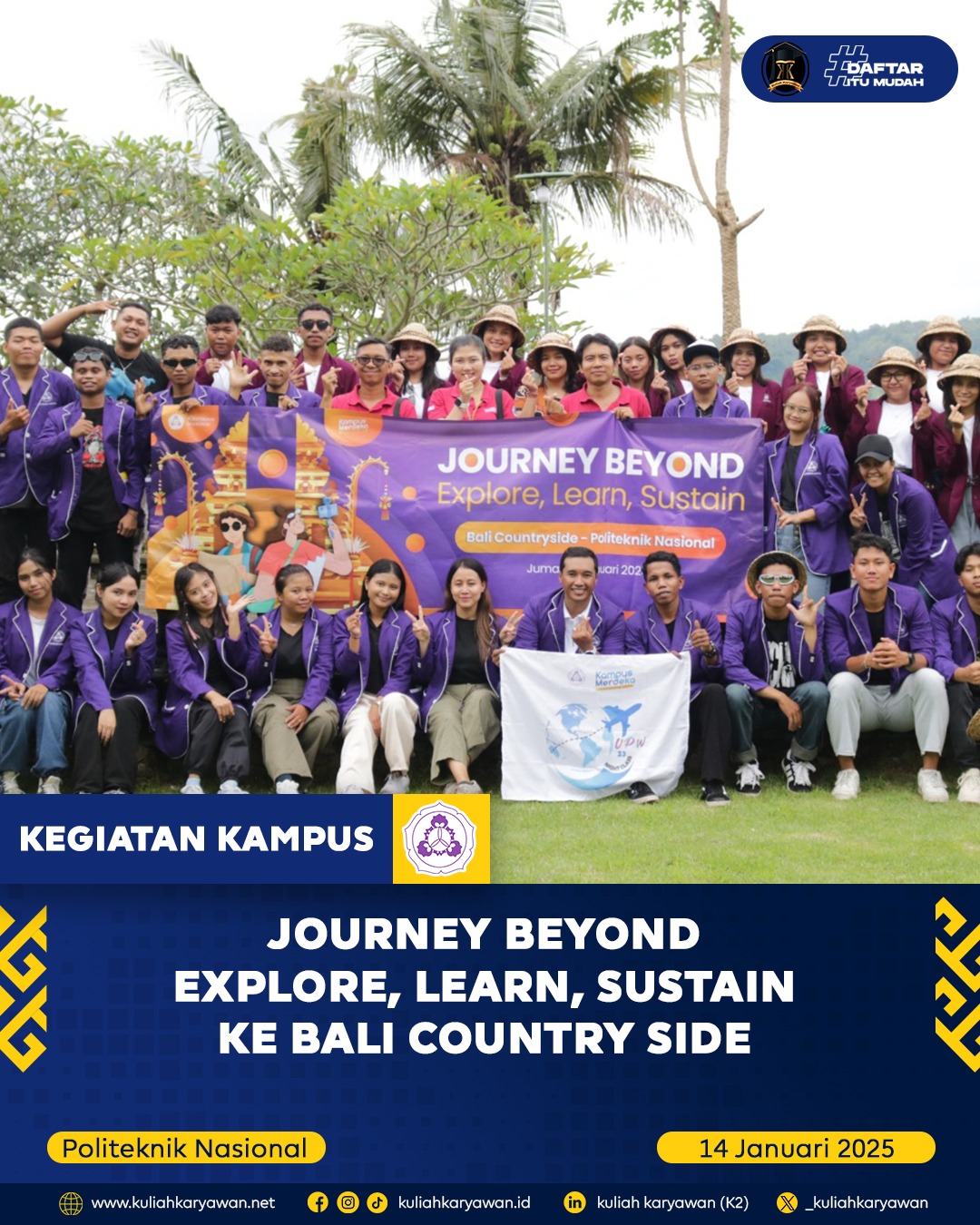 K2 Kelas Karyawan Mahasiswa D3 Usaha Perjalanan Wisata melakukan Kegiatan Journey Beyond Explore, Le
