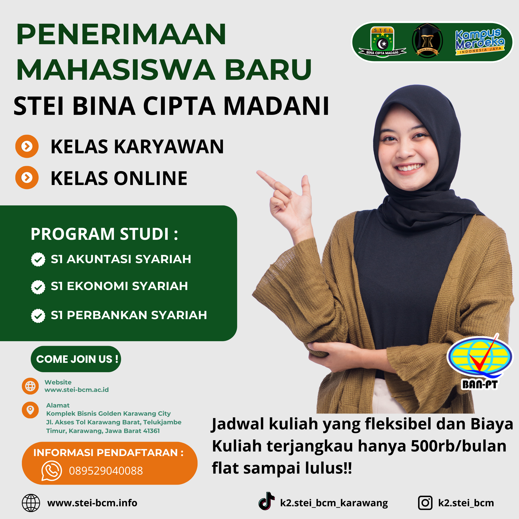 Kampus STEI Bina Cipta Madani membuka pendaftaran Kelas Online dengan biaya terjangkau