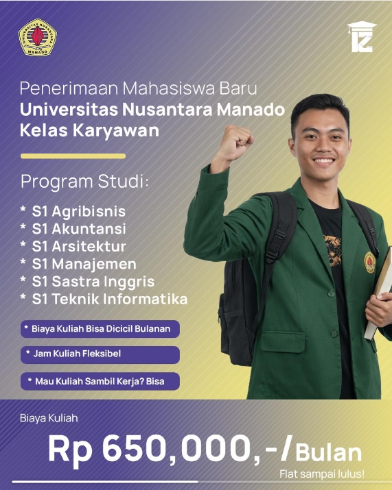 Kuliah Kelas Karyawan Universitas Nusantara Manado