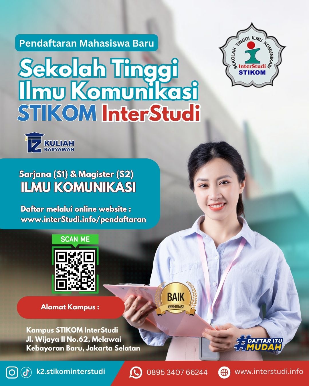 Daftar Kuliah Mudah Jurusan Ilmu Komunikasi di Kuliah Karyawan STIKOM InterStudi 