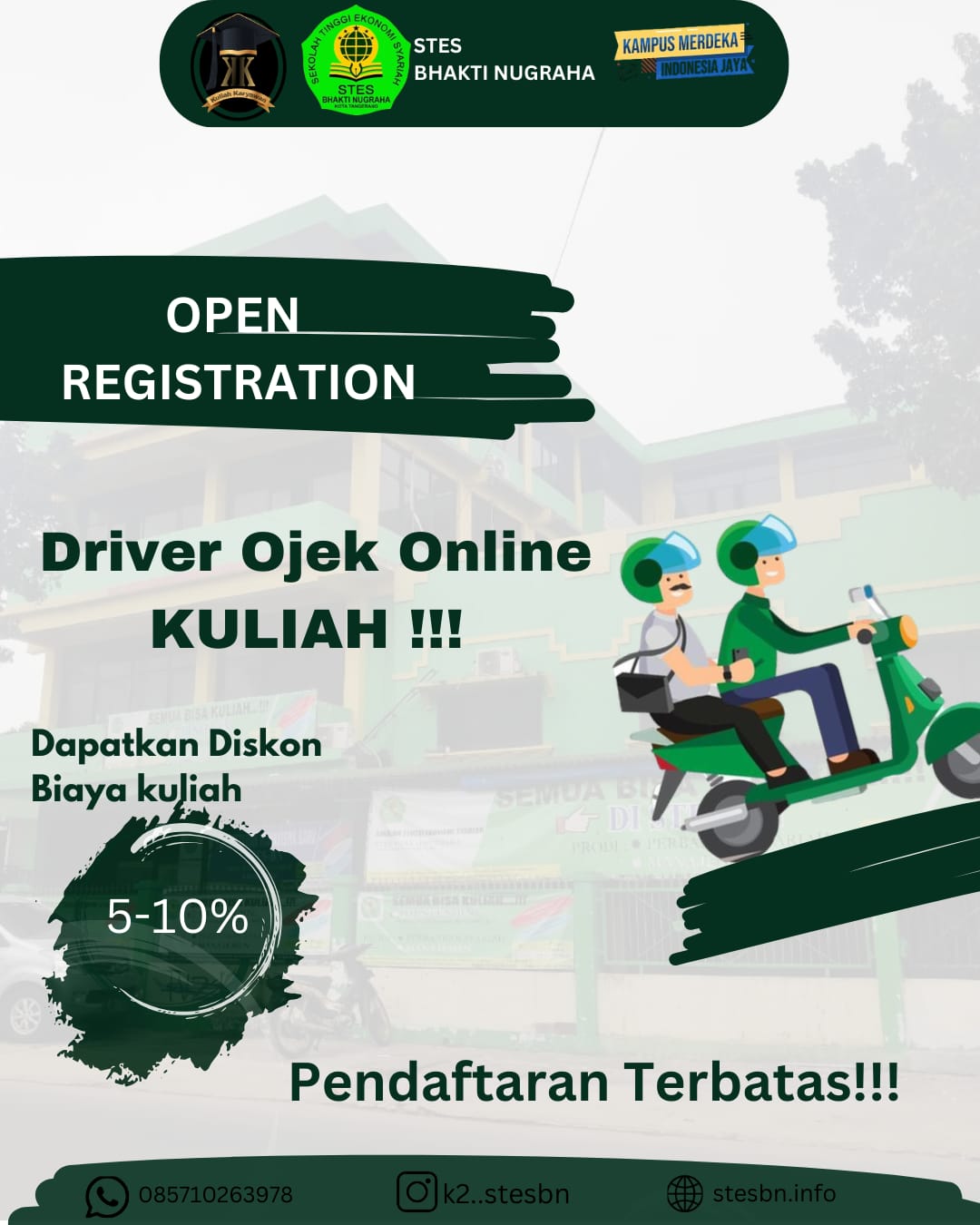Pendaftaran Mahasiswa Baru di Sekolah Tinggi Ekonomi Syariah Bhakti Nugraha