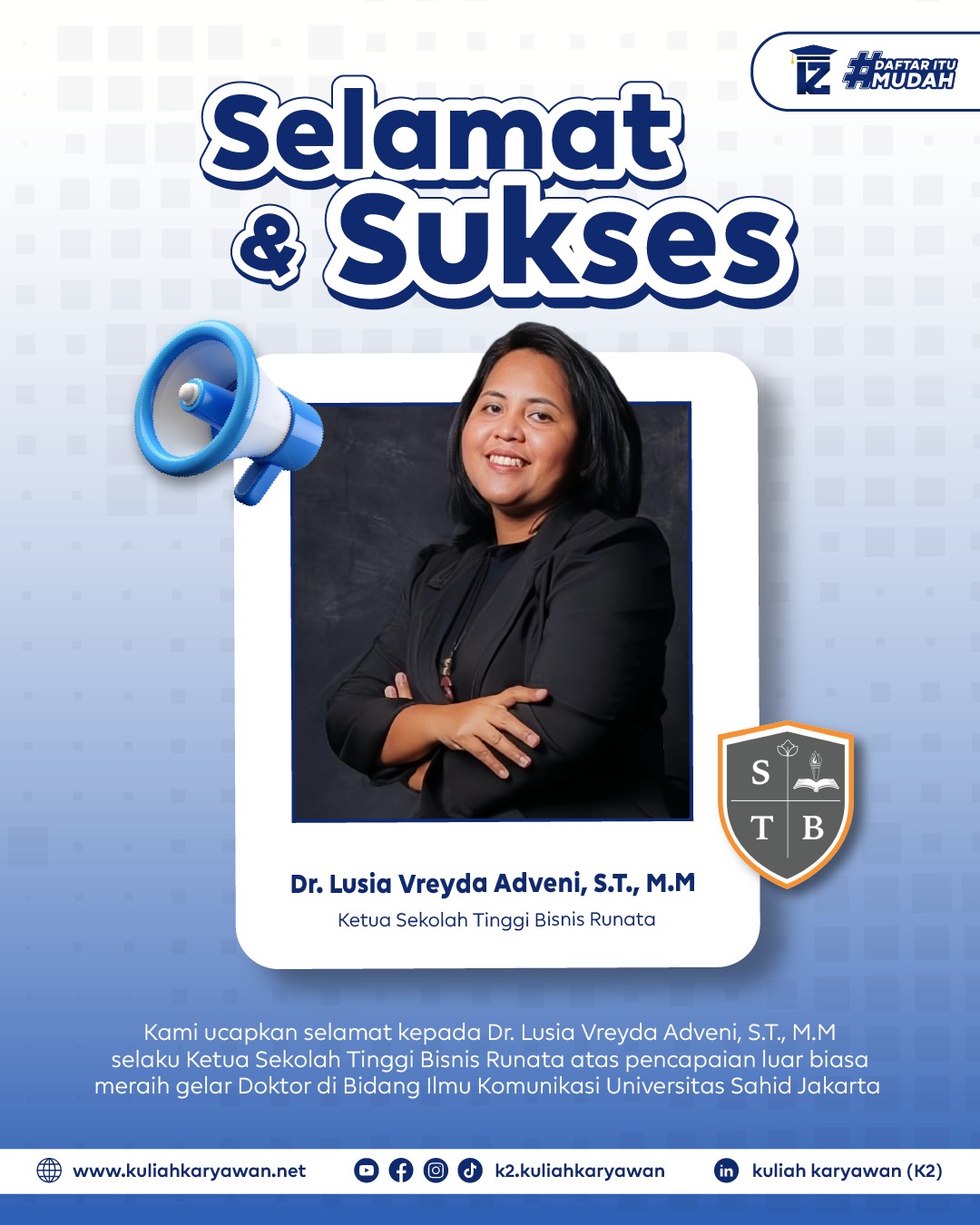 Ketua STB Runata Meraih Gelar Doktor