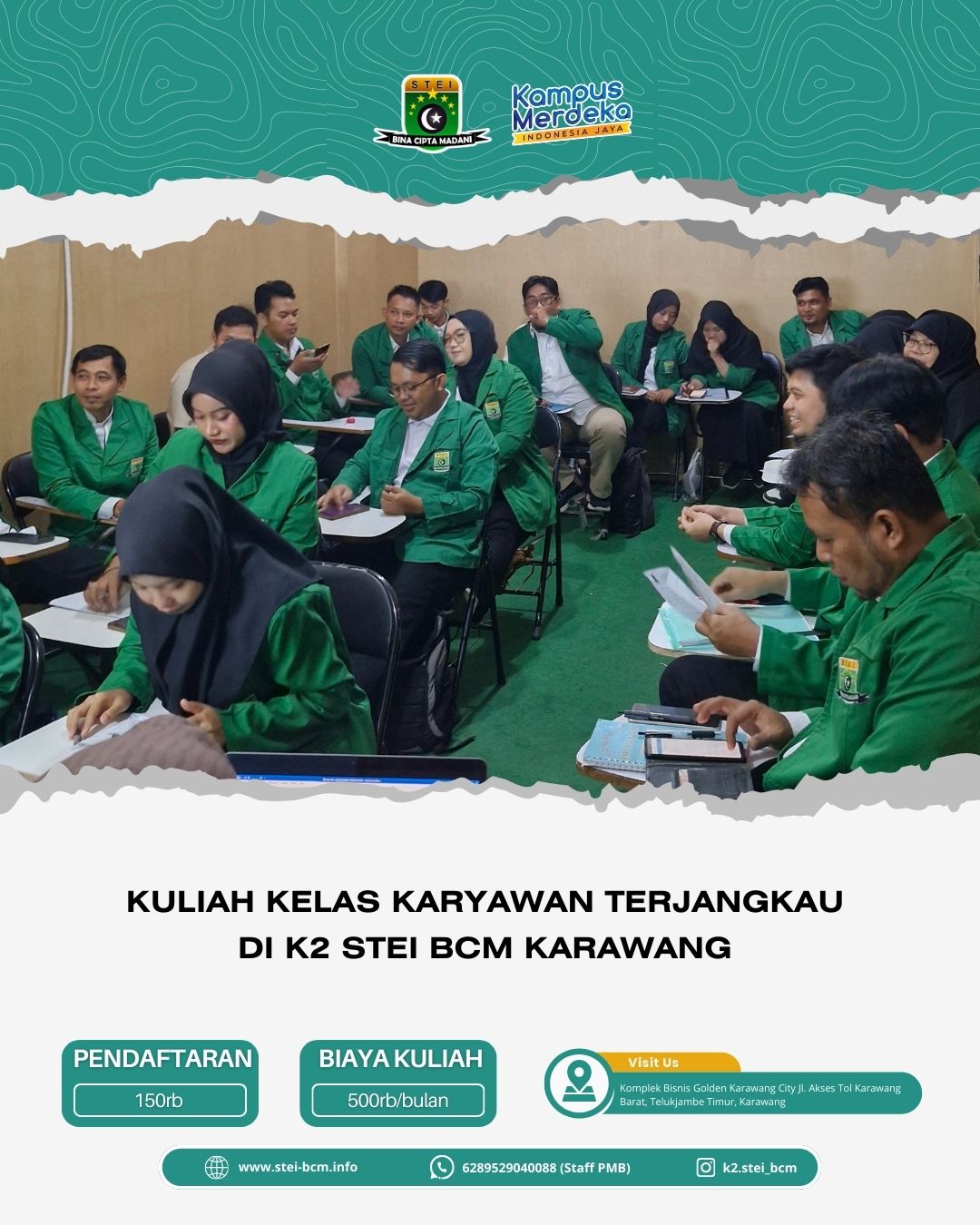 Kuliah kelas karyawan terjangkau di kampus K2 STEI BCM Karawang