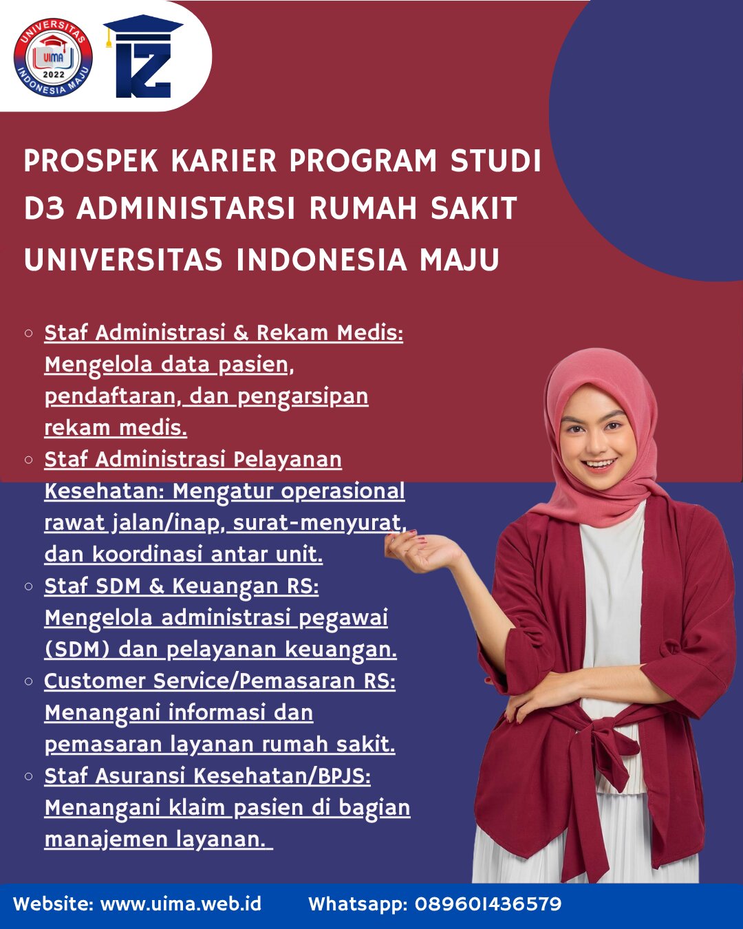 Penerimaan Mahasiswa Baru Jurusan D3 Administrasi Rumah Sakit Di UIMA