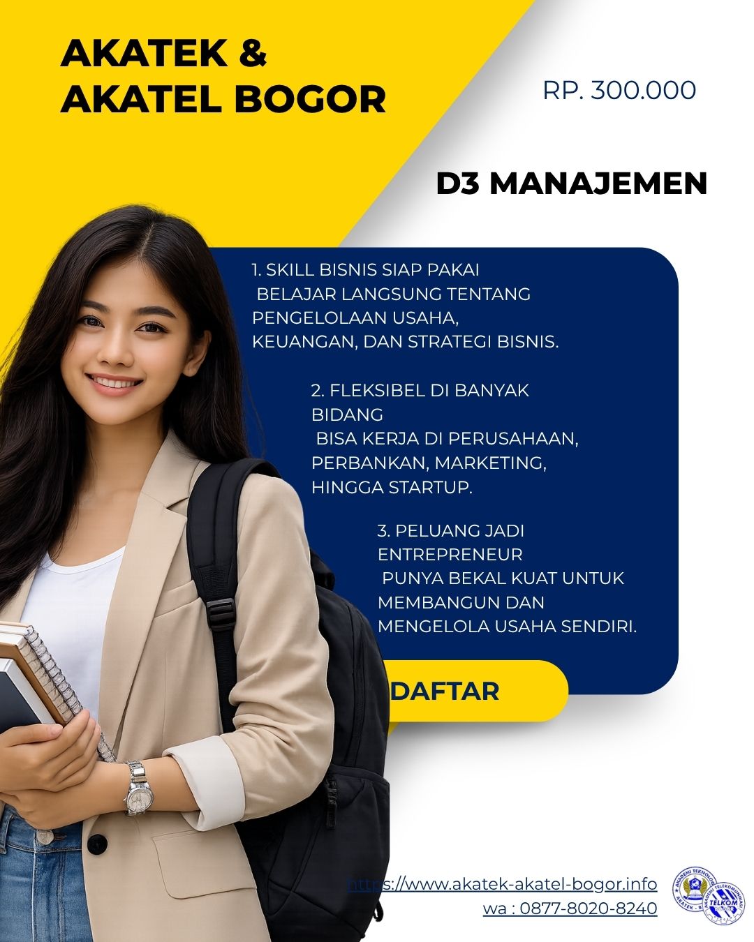 Kampus Akatek Dan Akatel Bogor Dengan Kelas Karyawan