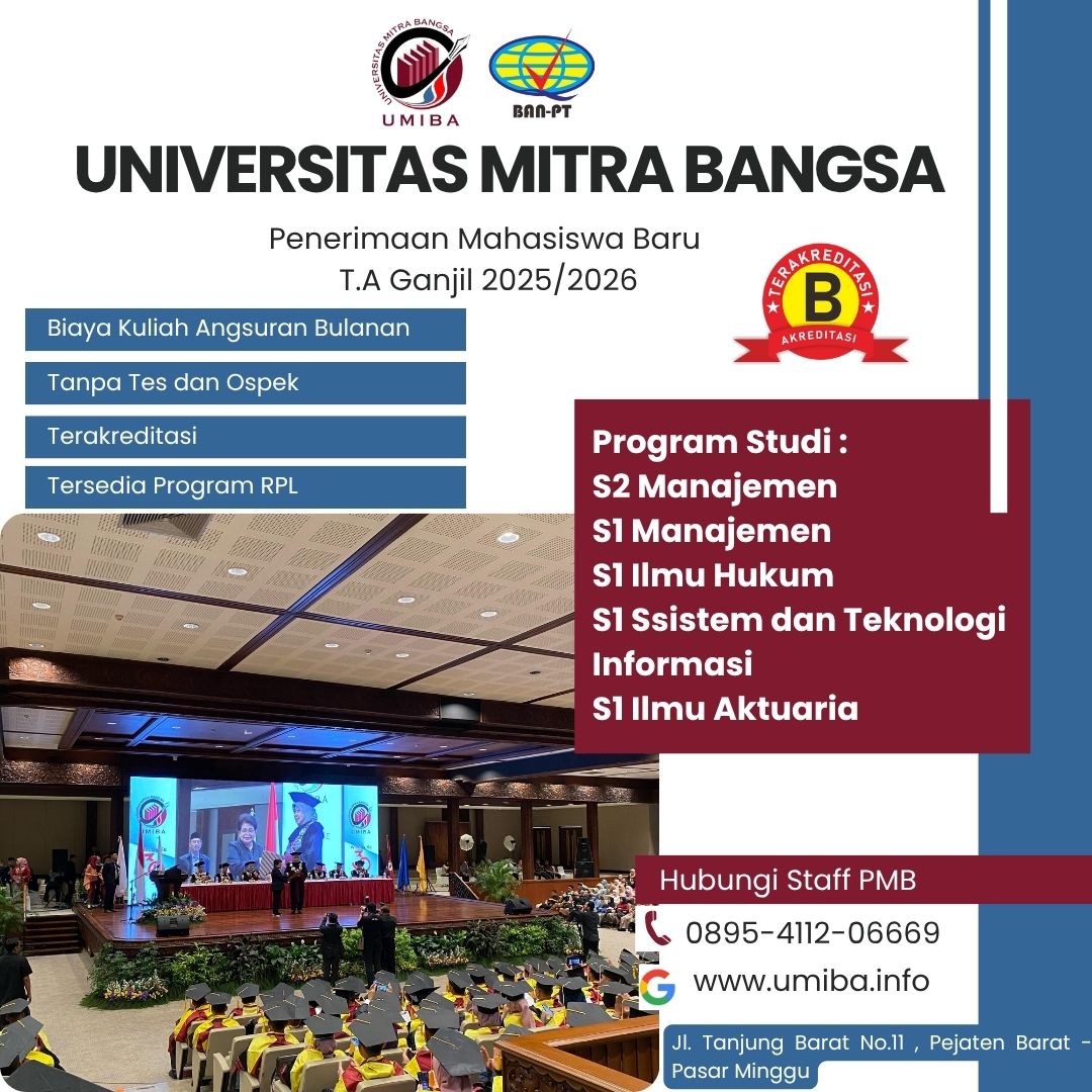 Jadwal Kuliah Universitas Mitra Bangsa Jakarta Selatan