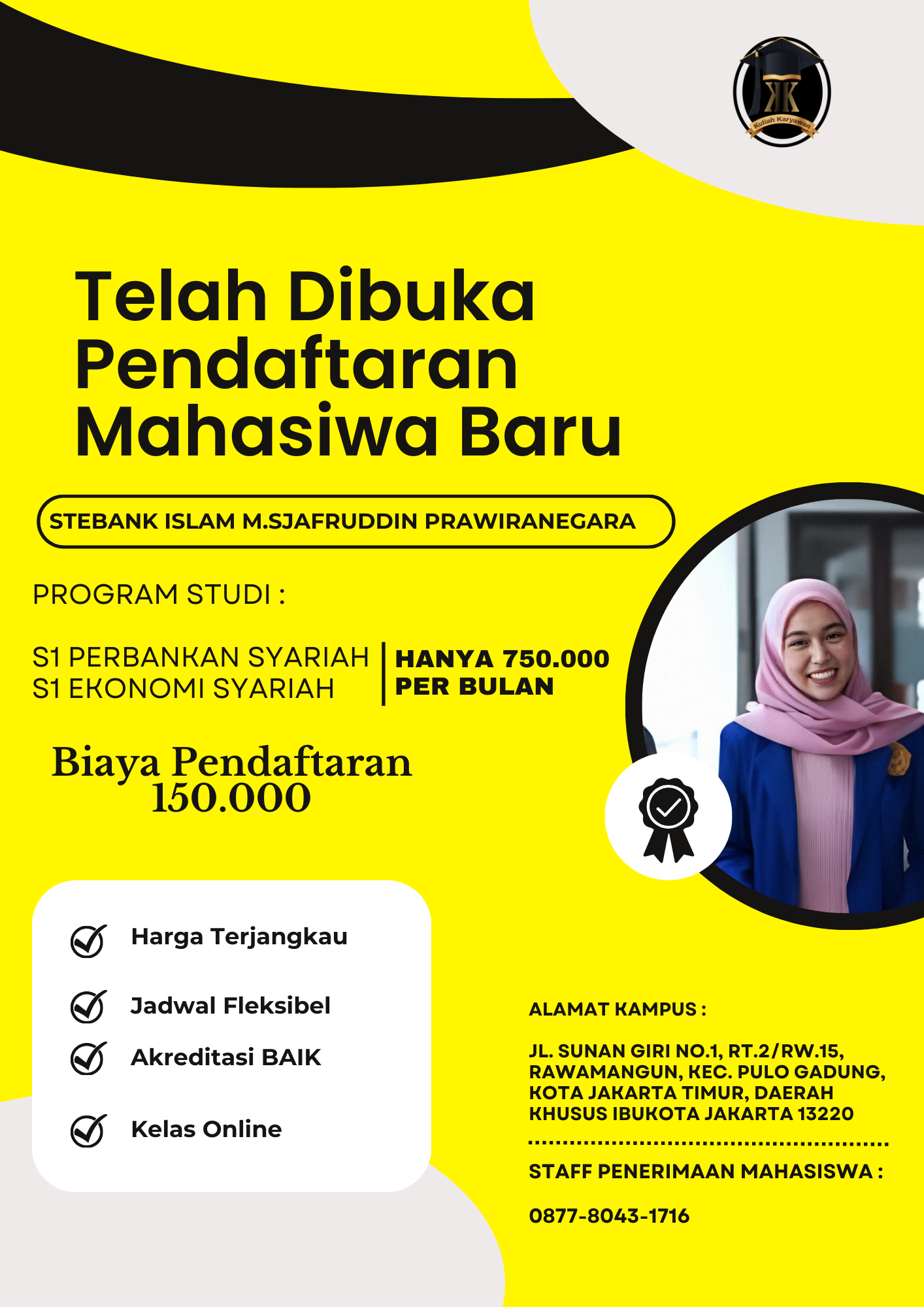 Pendaftaran Kelas Karyawan Kampus STEBank Islam 