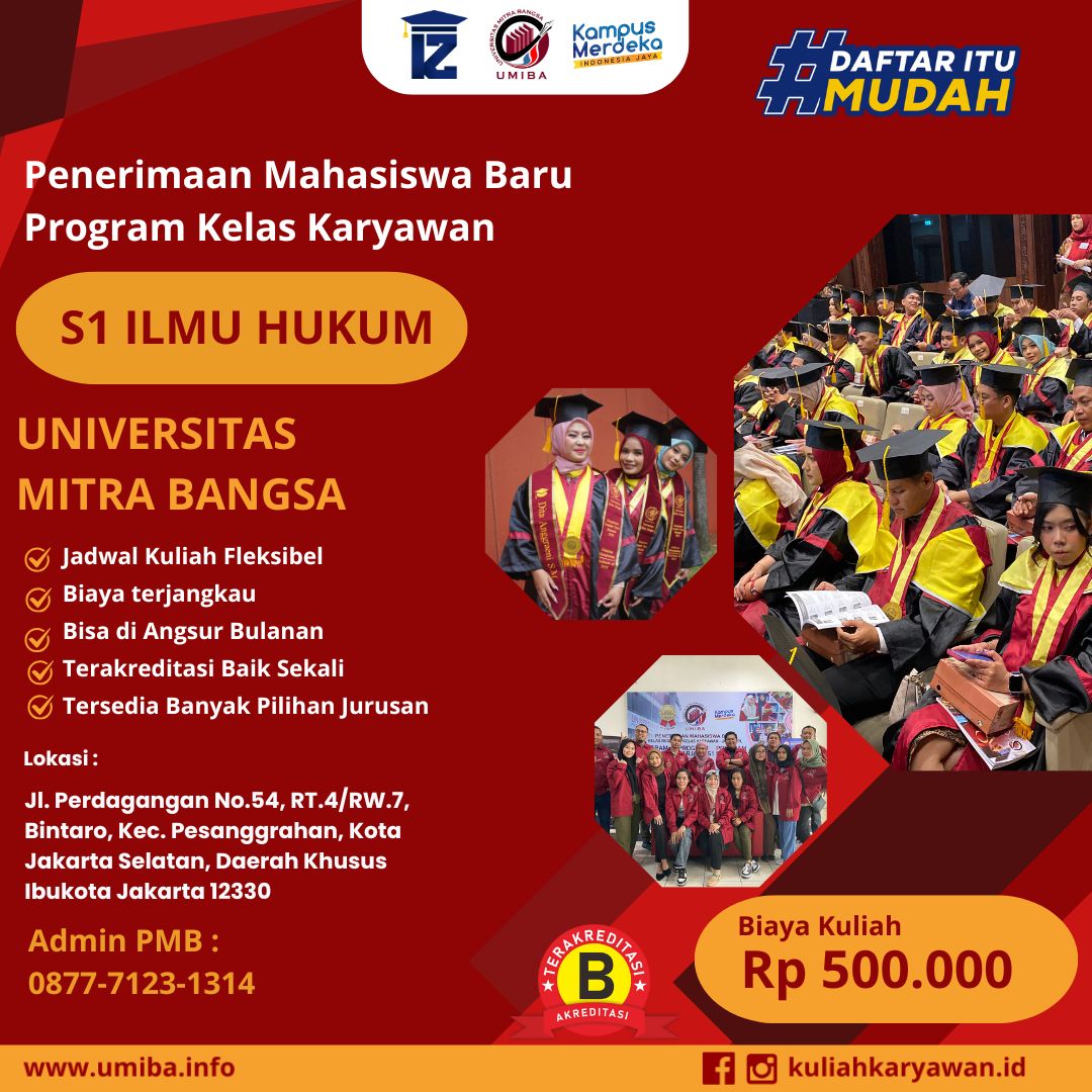 Daftar Kuliah S1 Ilmu Hukum di kampus UMIBA Bintaro K2
