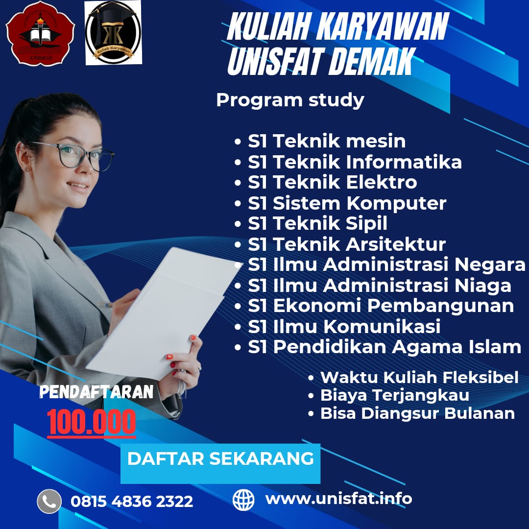 Informasi Pendaftaran Mahasiswa Baru Kuliah Karyawan Universitas Sultan Fatah Demak UNISFAT Demak