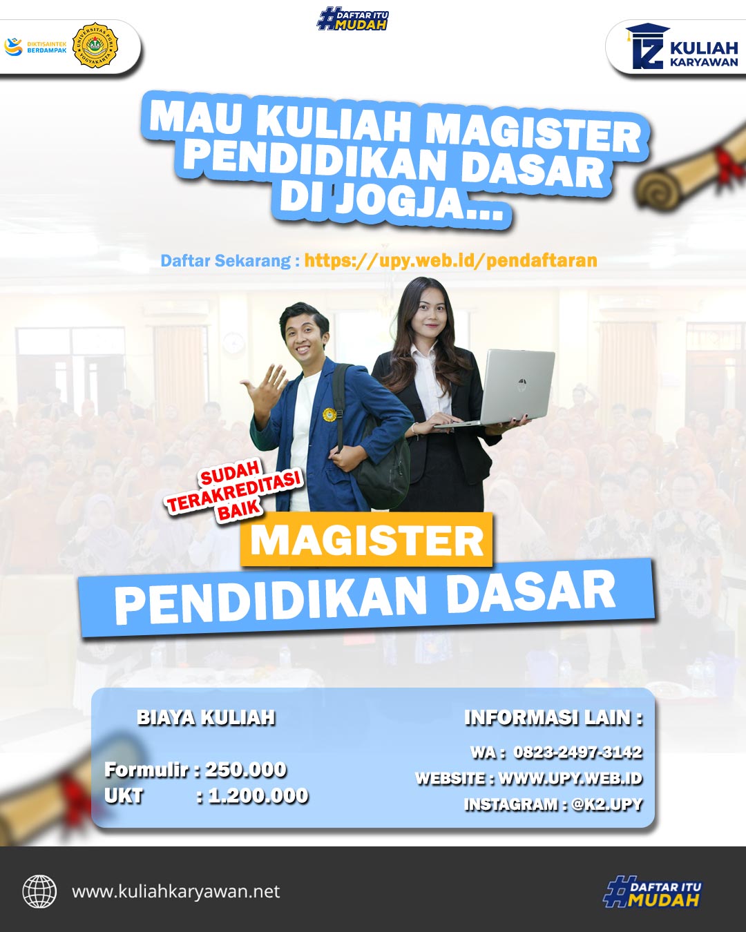 PMB Magister Pendidikan Dasar Kelas Karyawan Semester Genap 2025/2026 Resmi Dibuka