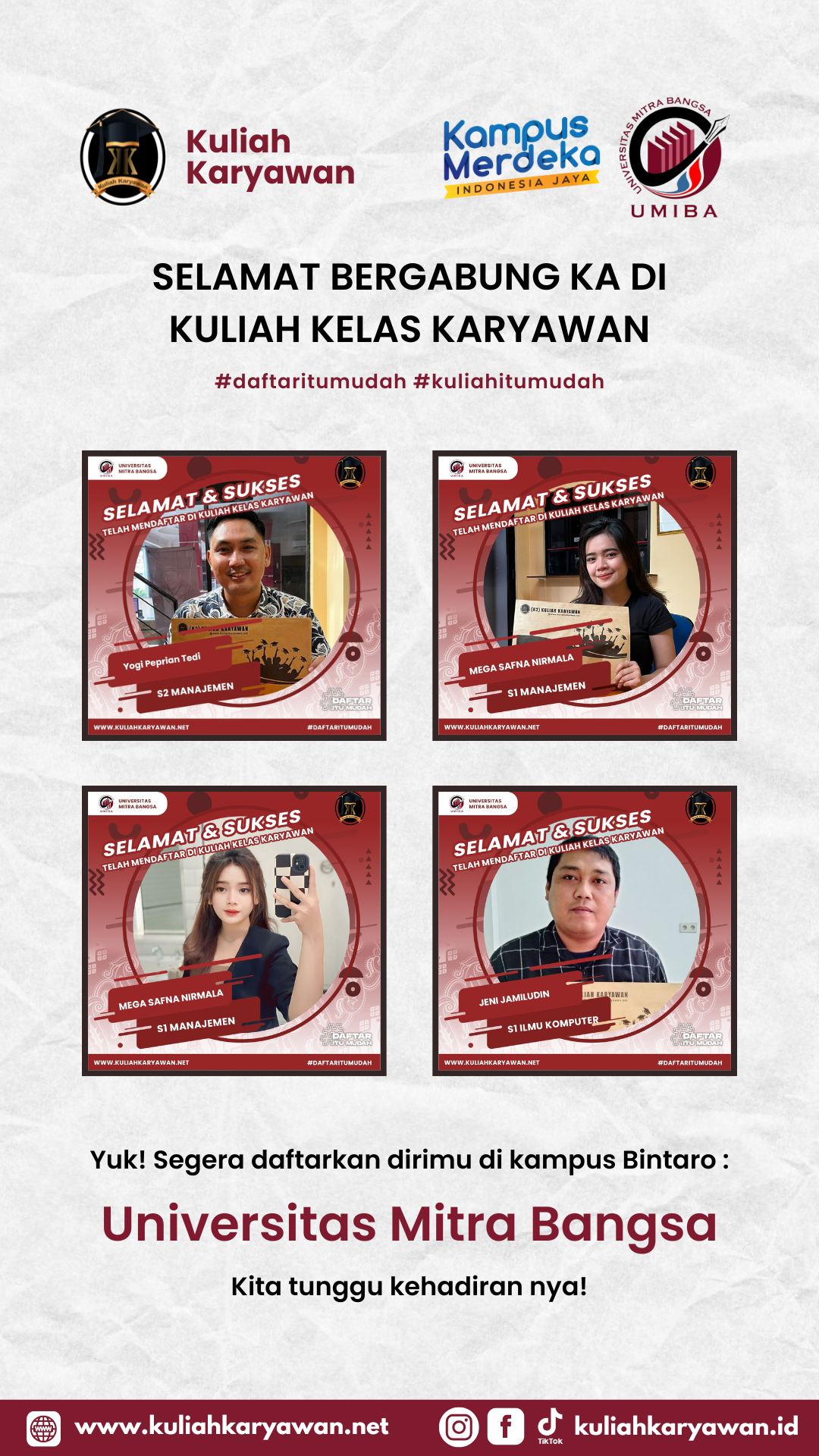 Kelas Karyawan Program S1 Bintaro Jakarta Selatan