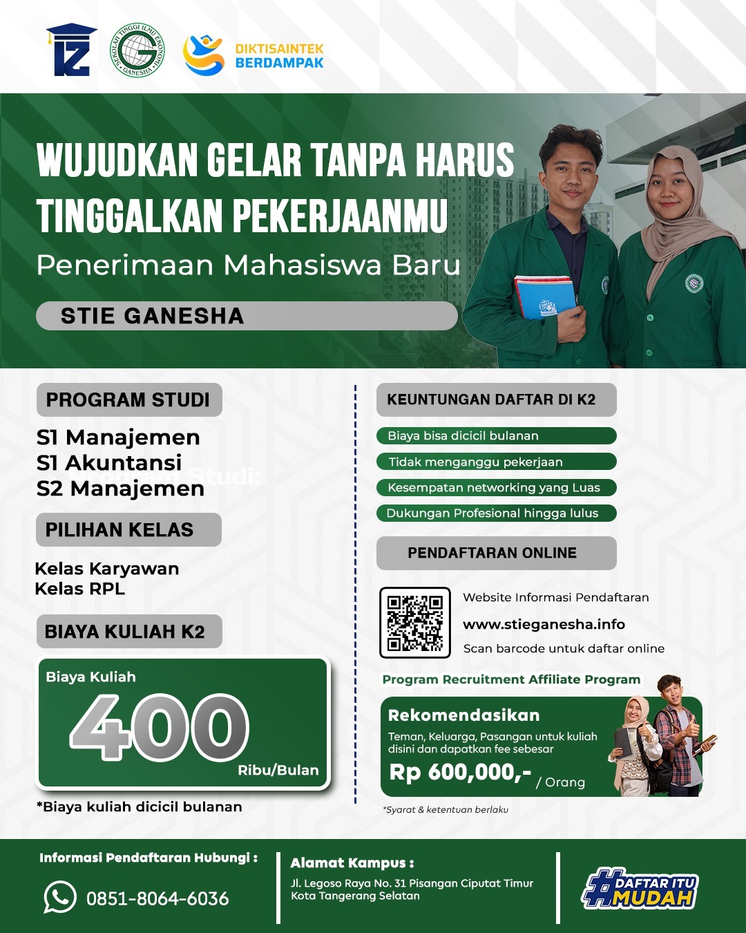 Penerimaan Mahasiswa Baru Program Sarjana Manajemen Di Ciputat