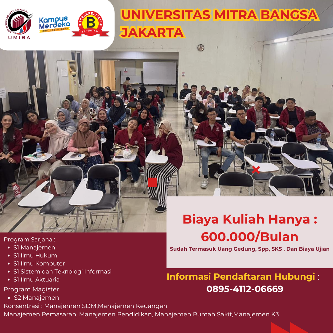 Kelas Karyawan Malam Universitas Mitra Bangsa Jakarta