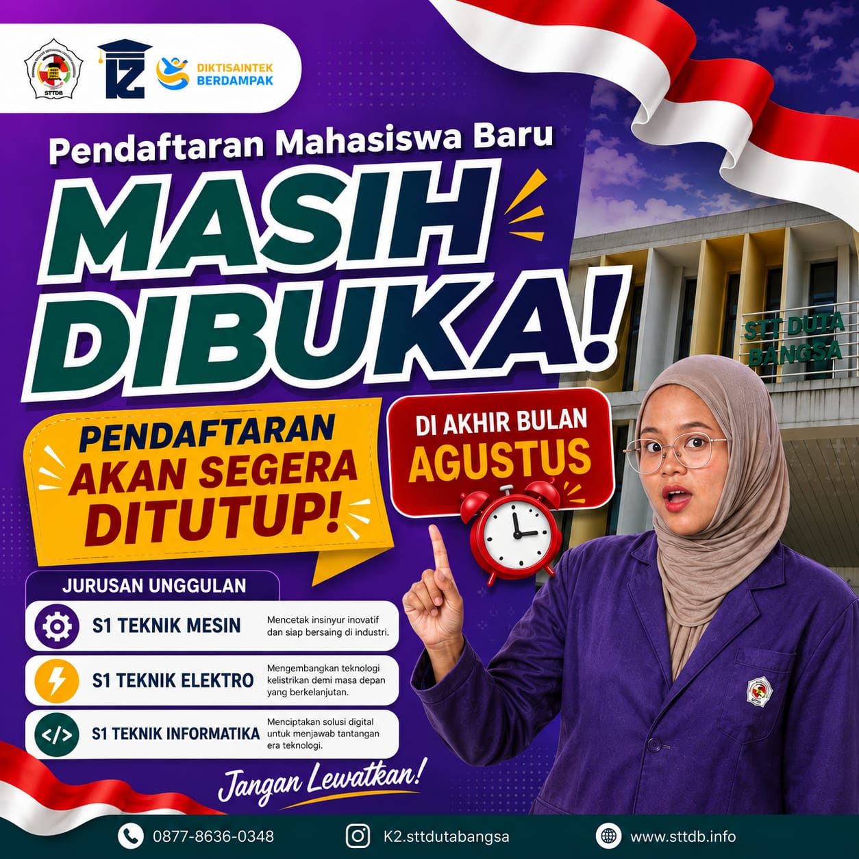 Kesempatan Terakhir Penerimaan Mahasiswa Baru STT Duta Bangsa Segera ditutup