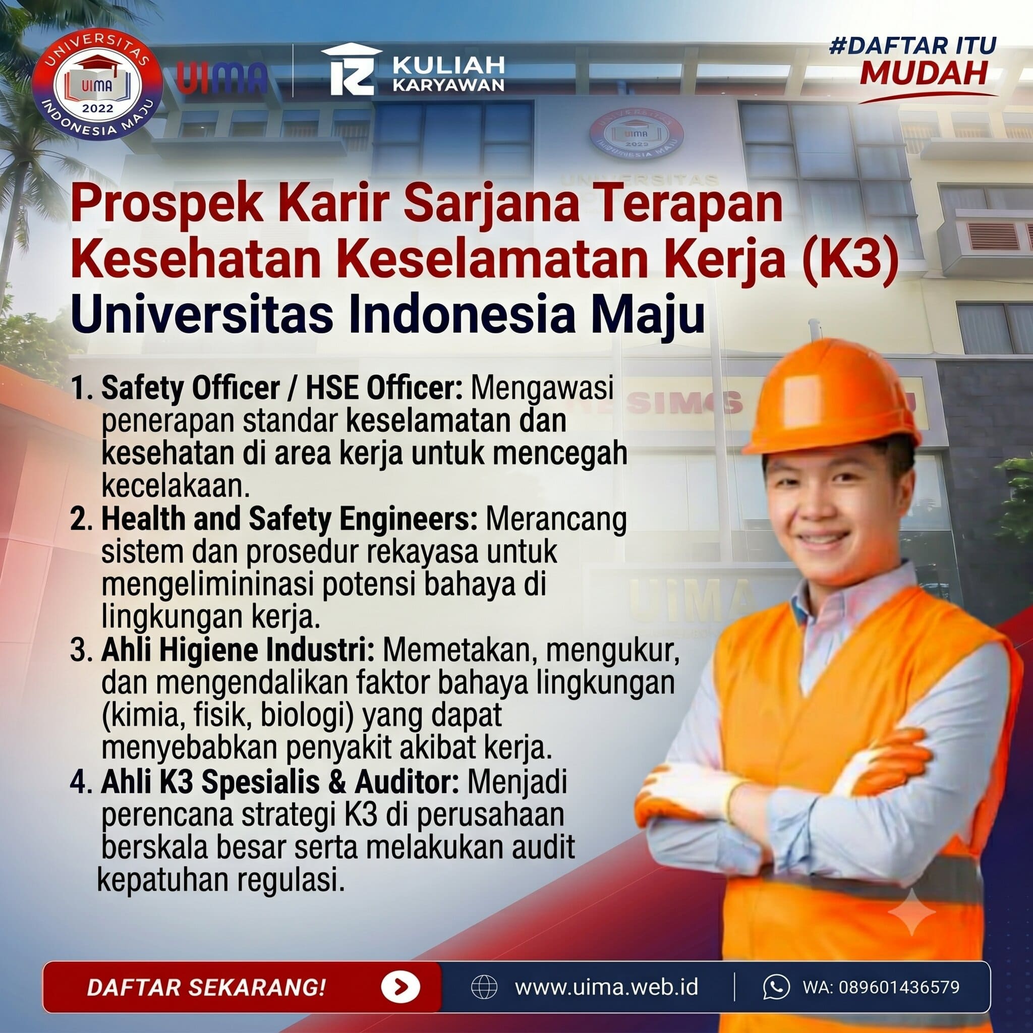 Kampus UIMA Kelas Karyawan Jurusan K3 Sekitar Cilandak