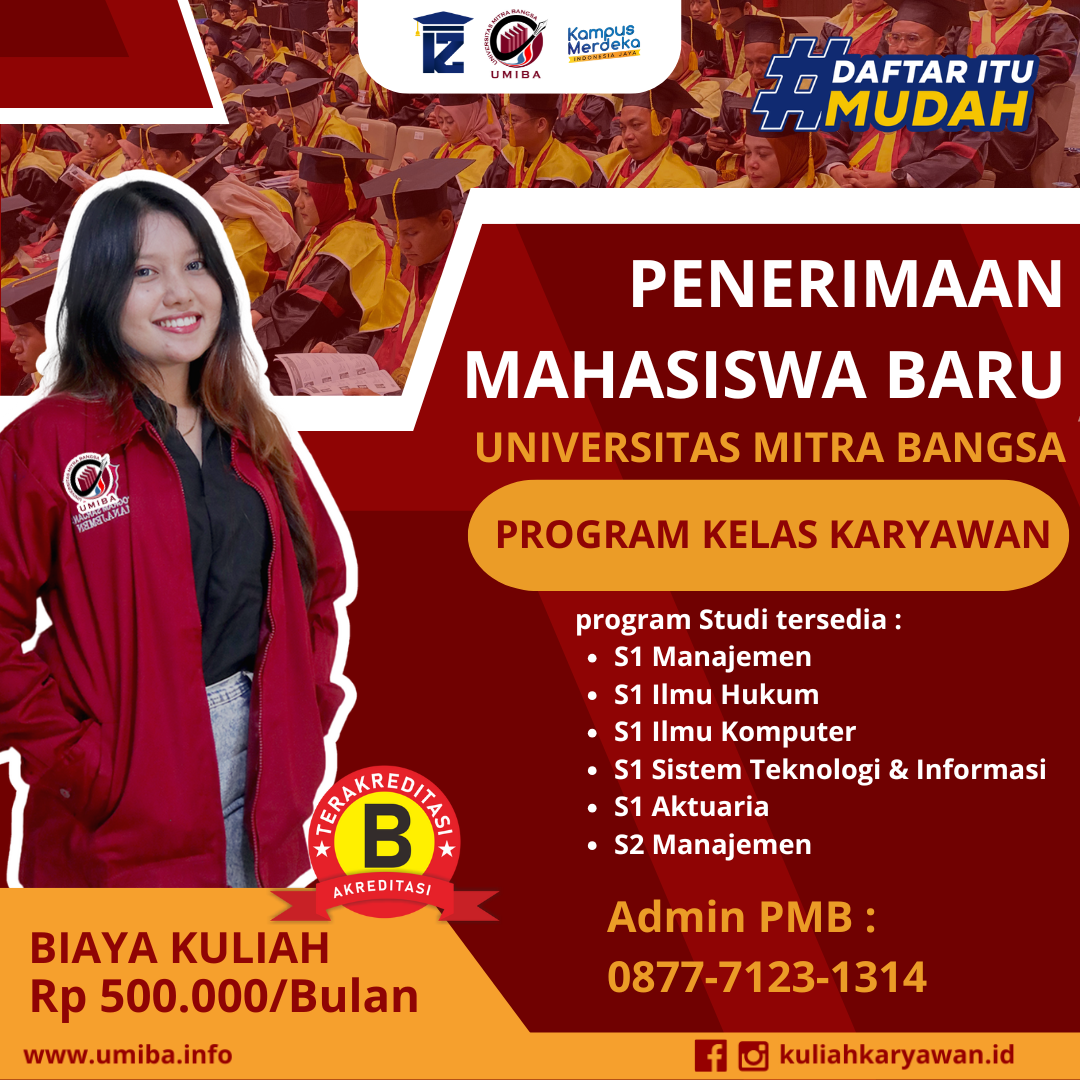 Informasi Lengkap Kelas Karyawan Universitas Mitra Bangsa K2