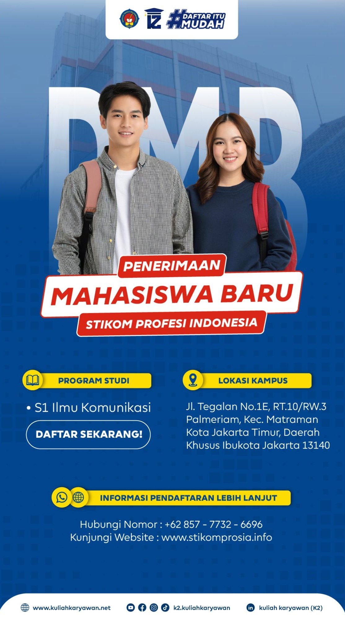 Penerimaan Mahasiswa Baru S1 Ilmu Komunikasi STIKOM Profesi Indonesia 