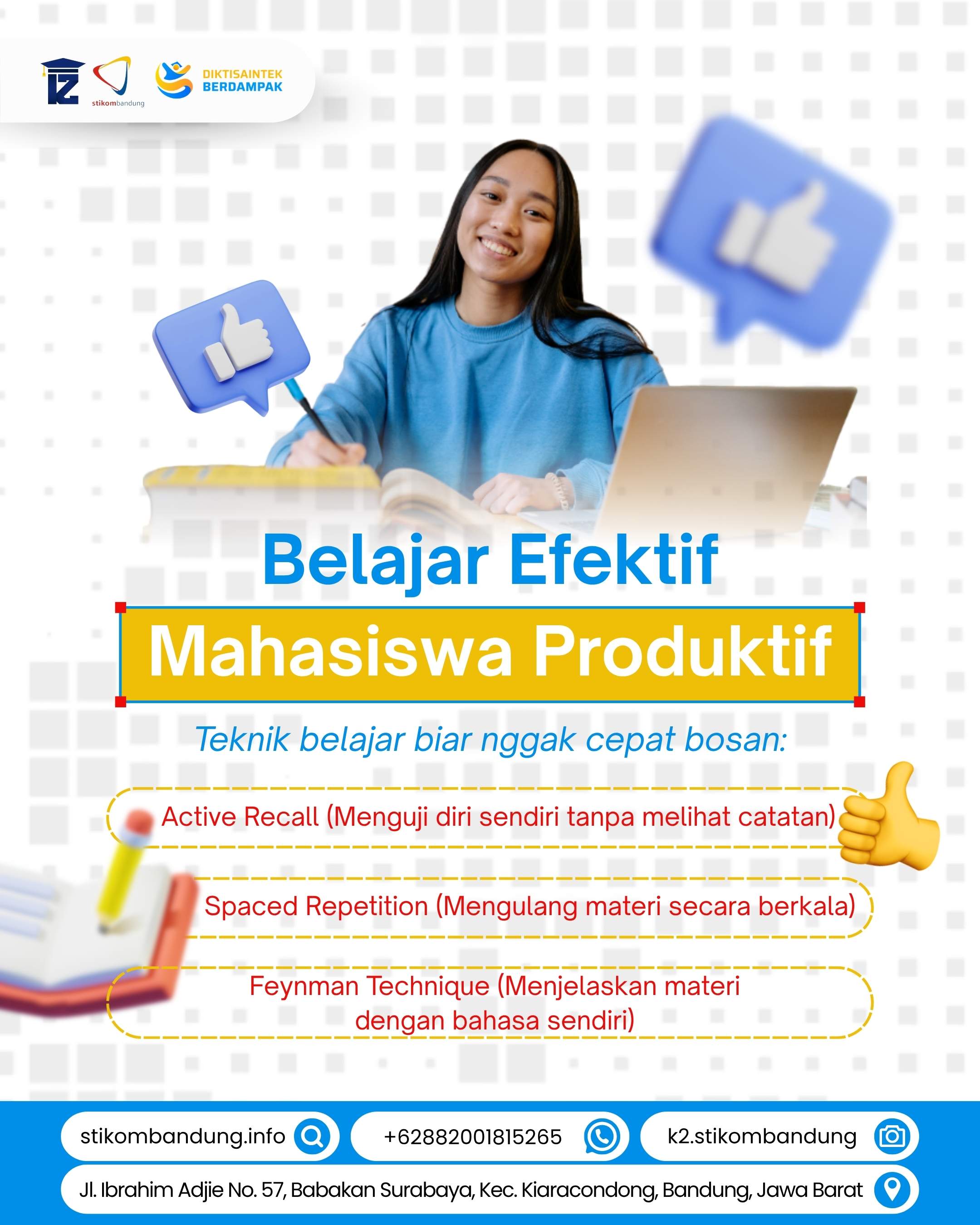 Teknik Belajar Mahasiswa STIKOM Bandung Biar Nggak Cepat Bosan