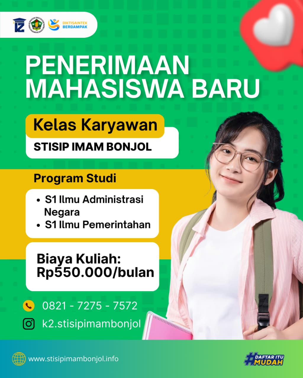 Penerimaan Mahasiswa Baru Kuliah Karyawan STISIP Imam Bonjol Padang 2026/2027 