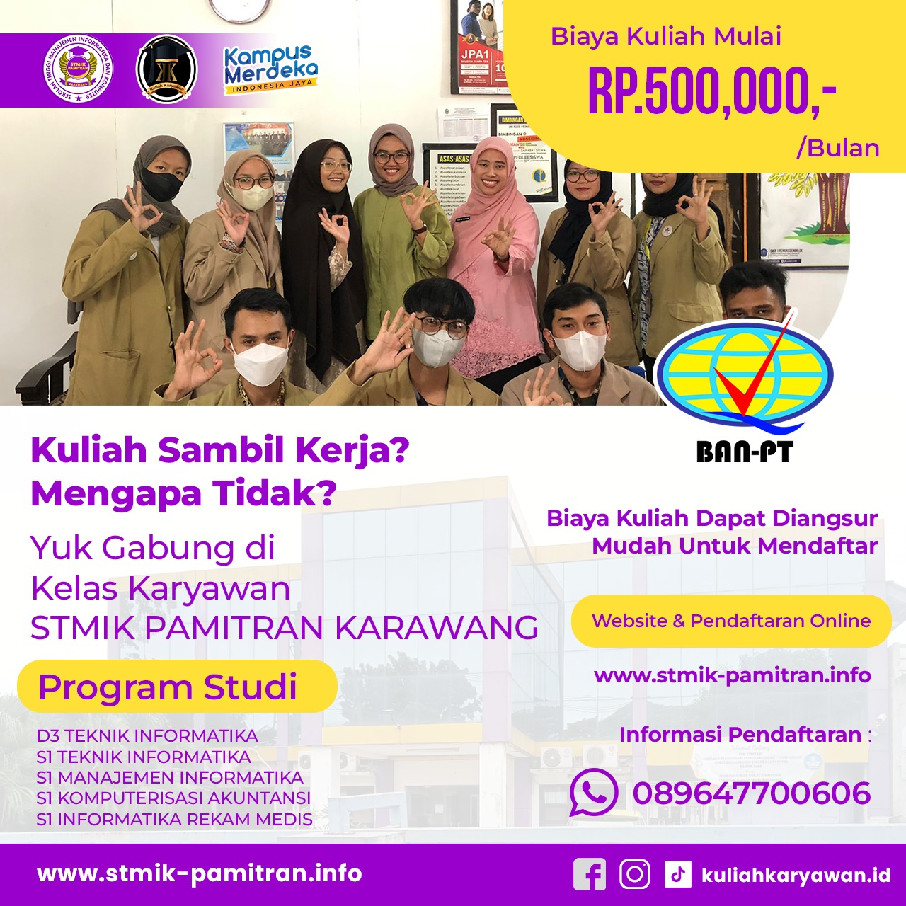 PMB Kuliah Karyawan STMIK Pamitran Karawang