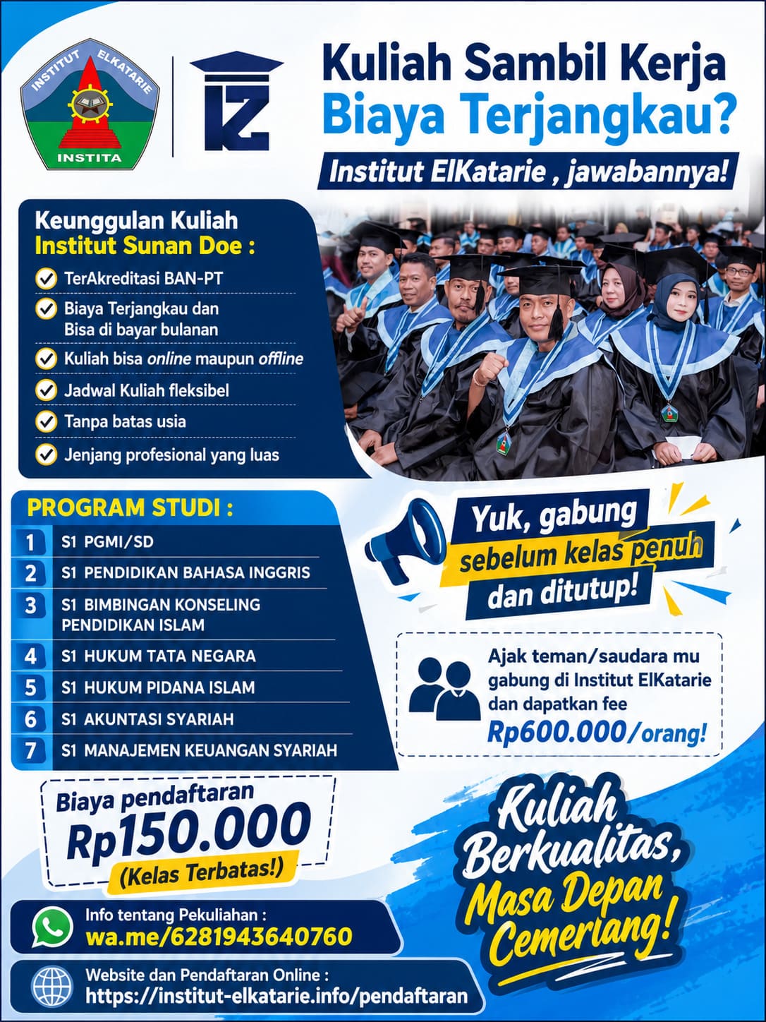Gabung Kelas Karyawan Institut ElKatarie dengan Biaya Terjangkau