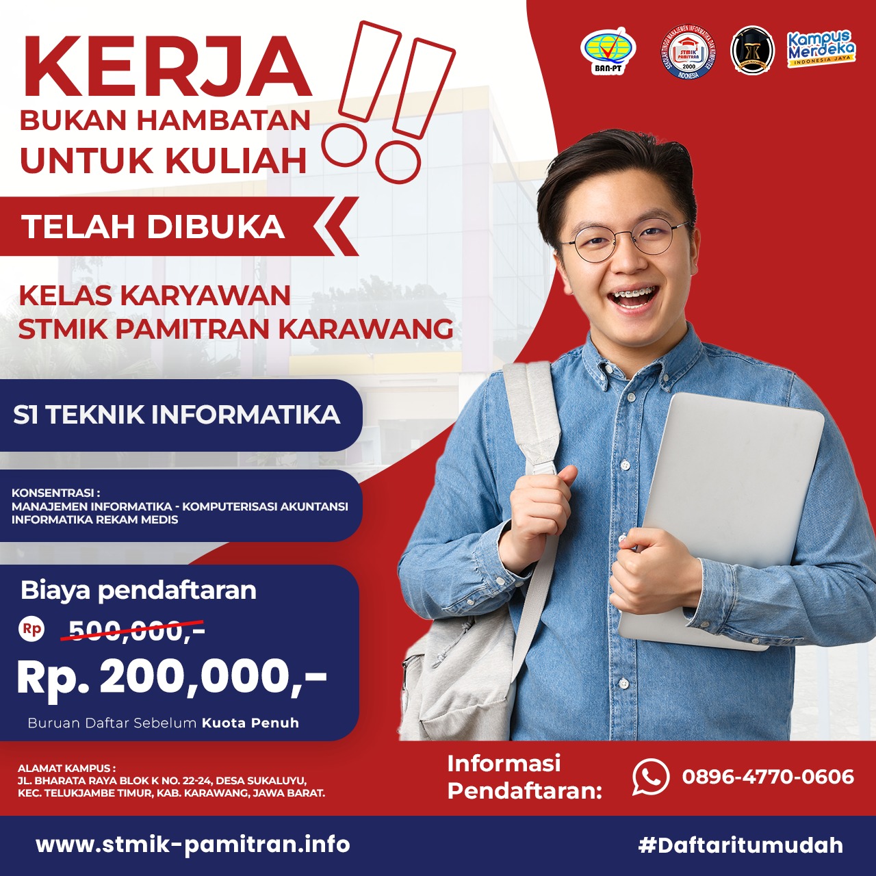 Jangan Takut Kerja Sambil Kuliah kalau Ada Kelas Karyawan di STMIK Pamitran Karawang