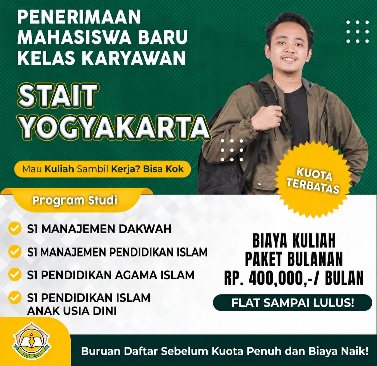 Biaya Kuliah STAIT Yogyakarta TA 2026/2027
