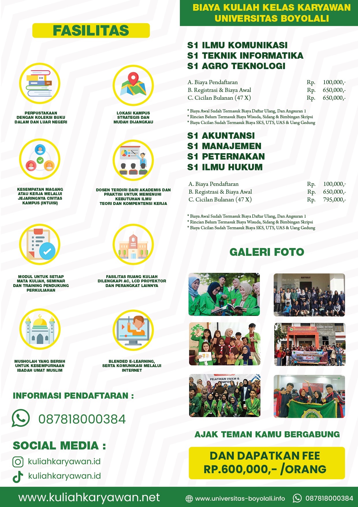 Daftar Kuliah Karyawan Murah di Daerah Boyolali 