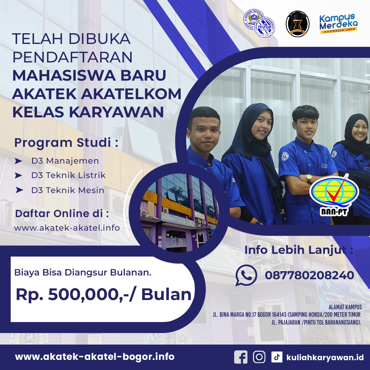 Kampus D3 di Akatek dan Akatel Bogor