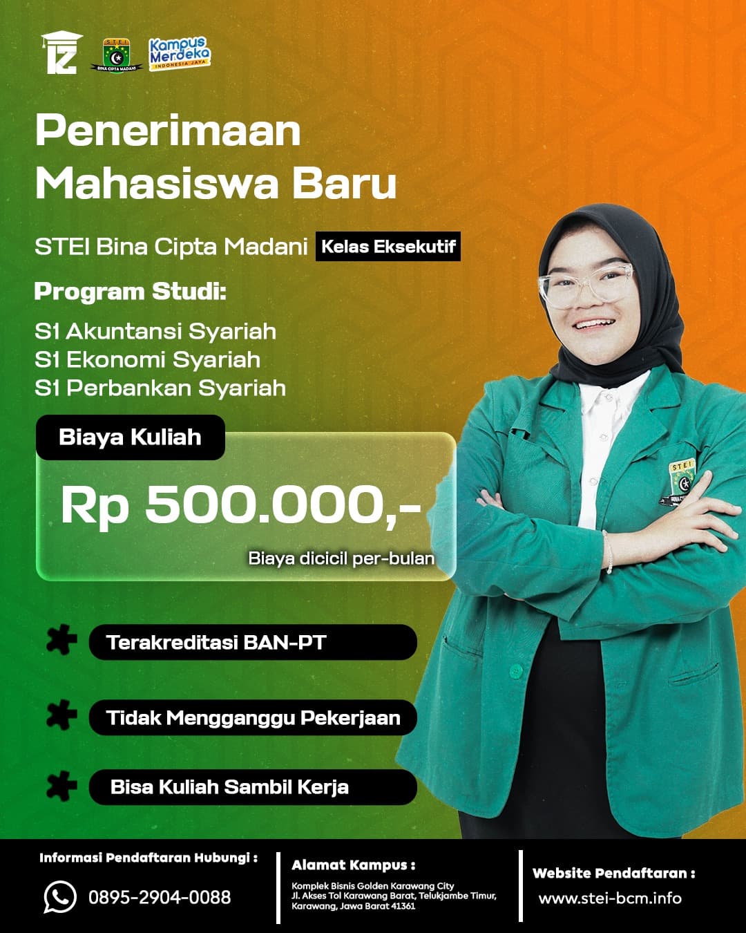 Penerimaan Mahasiswa Baru Kelas Karyawan K2 STEI Bina Cipta Madani 