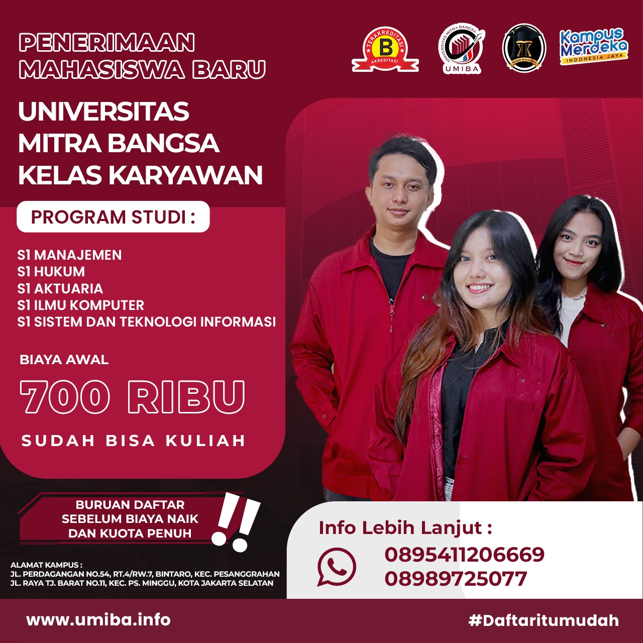 Pendaftaran Kuliah Jurusan Ilmu Hukum Kampus UMIBA Jakarta