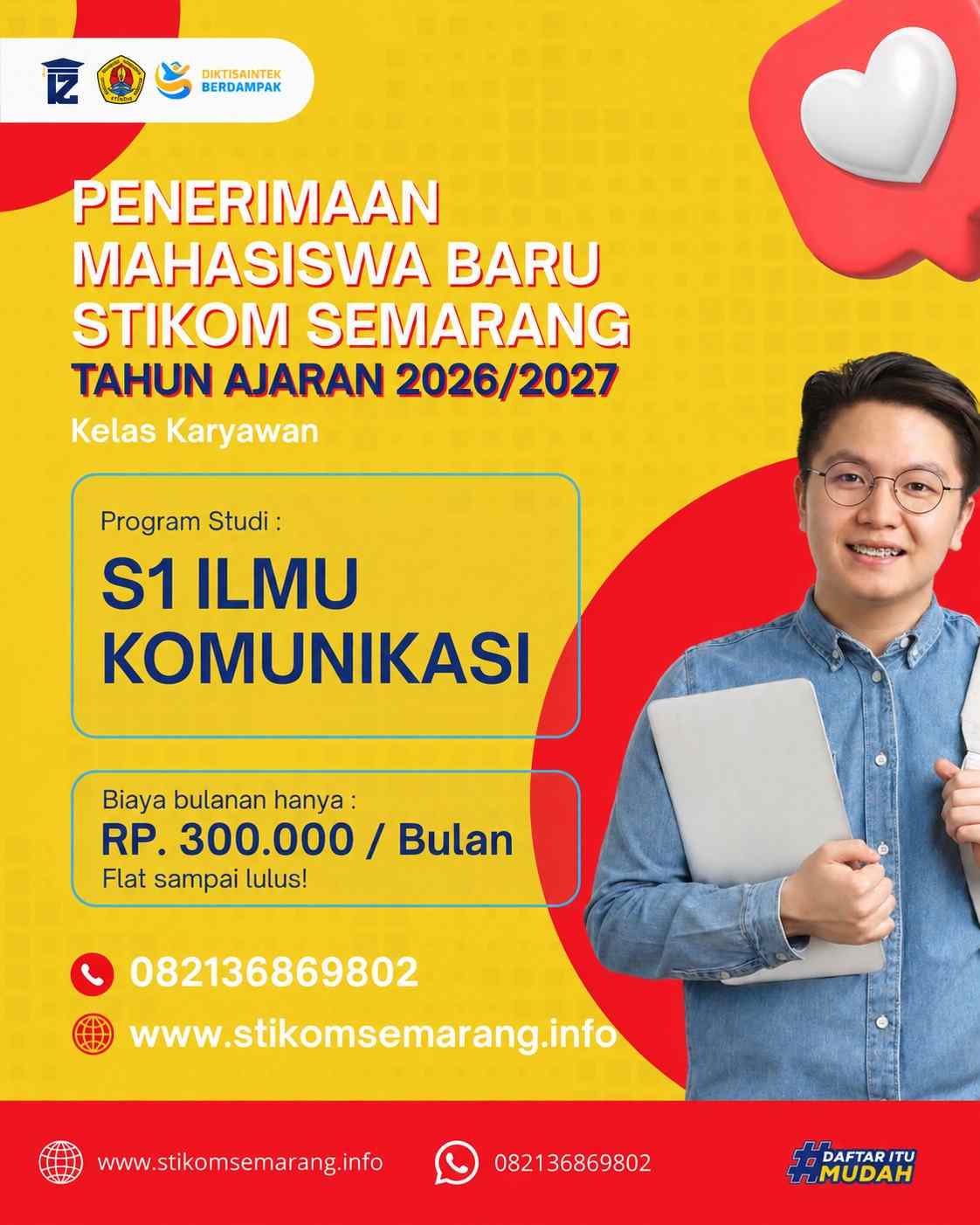 Syarat dan Biaya Pendaftaran Mahasiswa Baru STIKOM Semarang