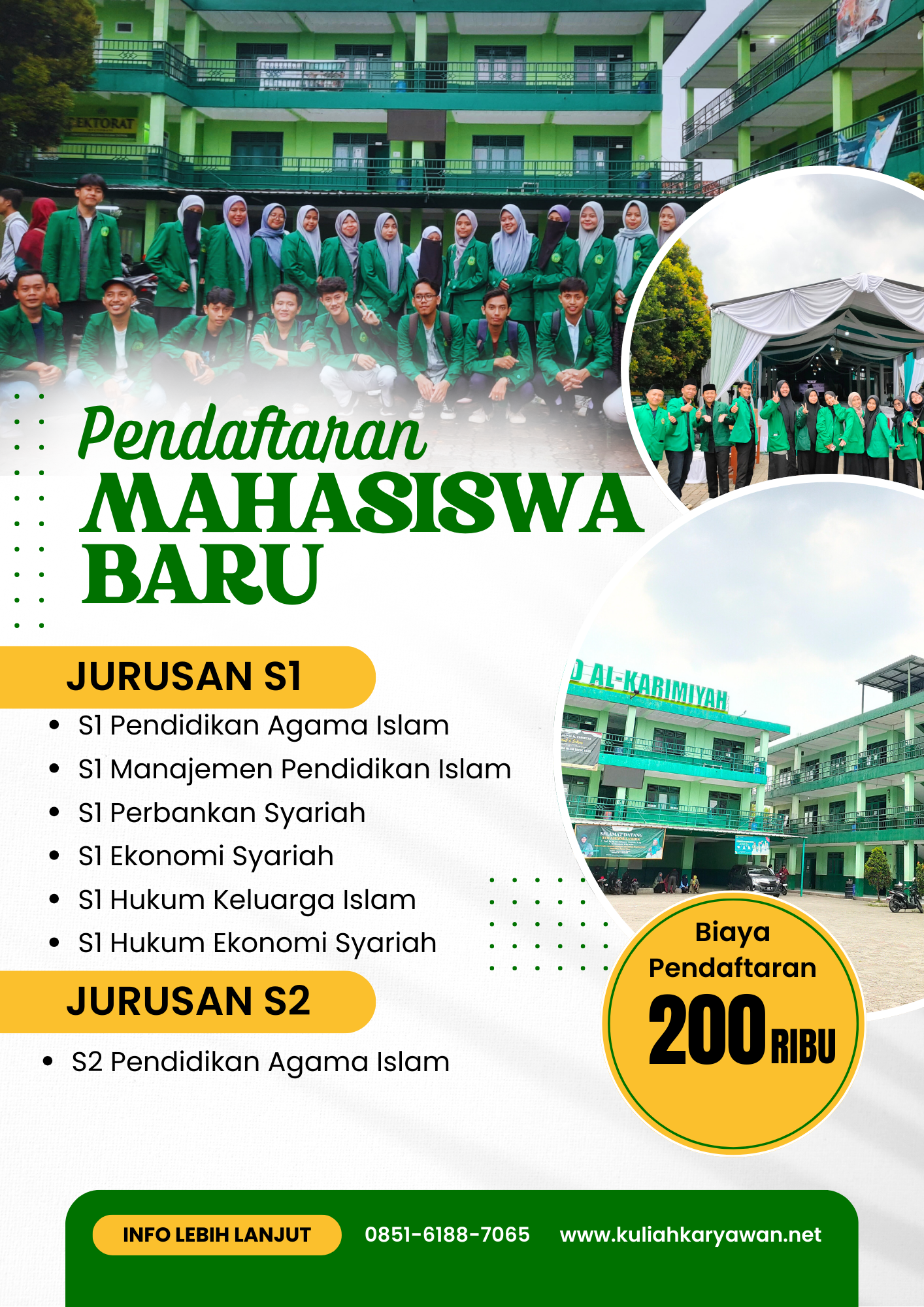 Info Pendaftaran Mahasiswa Baru Kampus K2 Universitas Islam Depok Tahun ajaran Genap Ganjil